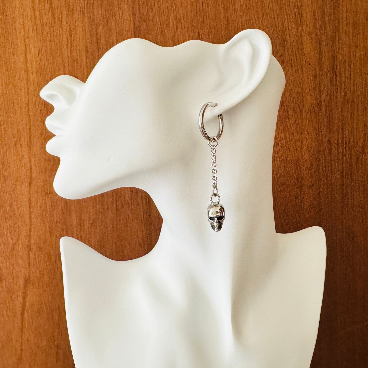 Skull Earrings, Huggie Hoop Earrings, Goth Earrings, Punk Earrings, Witchy Earrings, Best Friend Birthday Gift, Cool Valentines Gift for Her