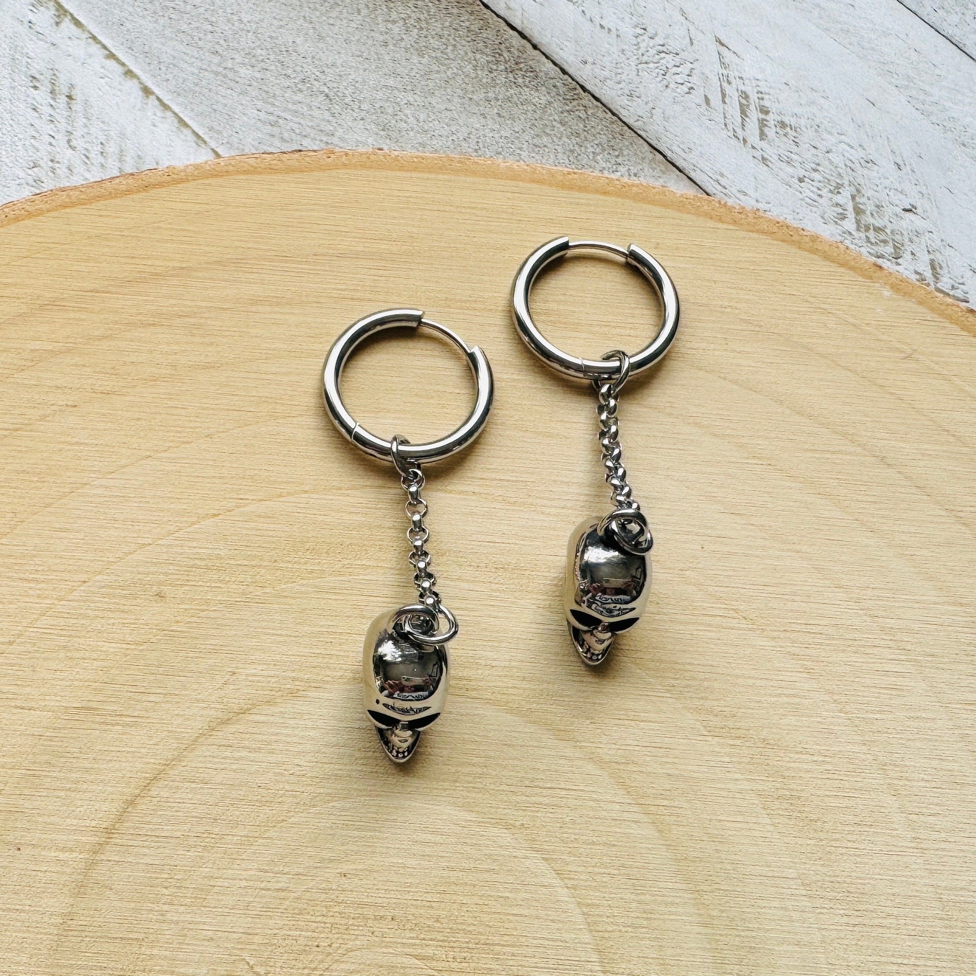 Skull Earrings, Huggie Hoop Earrings, Goth Earrings, Punk Earrings, Witchy Earrings, Best Friend Birthday Gift, Cool Valentines Gift for Her