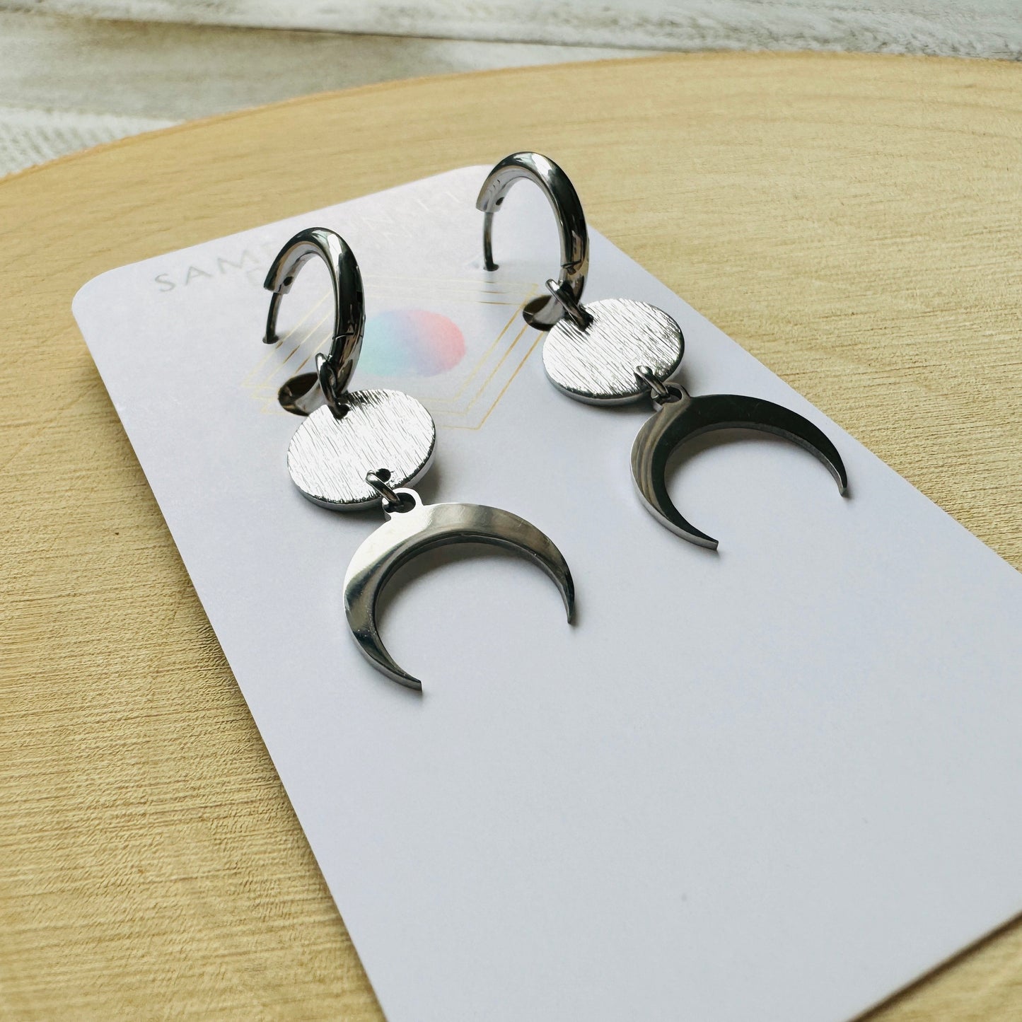 Moon Earrings, Huggie Hoop Earrings, Goth Earrings, Punk Earrings, Witchy Earrings, Best Friend Birthday Gift, Cool Valentines Gift for Her