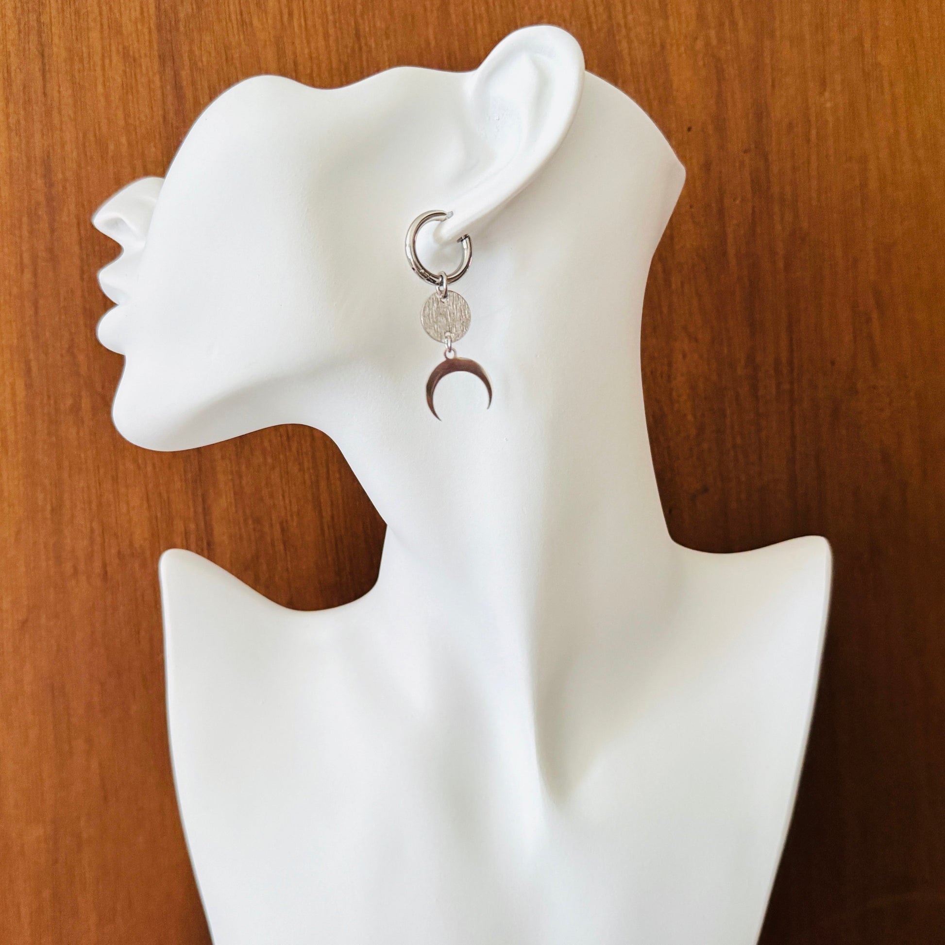 Moon Earrings, Huggie Hoop Earrings, Goth Earrings, Punk Earrings, Witchy Earrings, Best Friend Birthday Gift, Cool Valentines Gift for Her