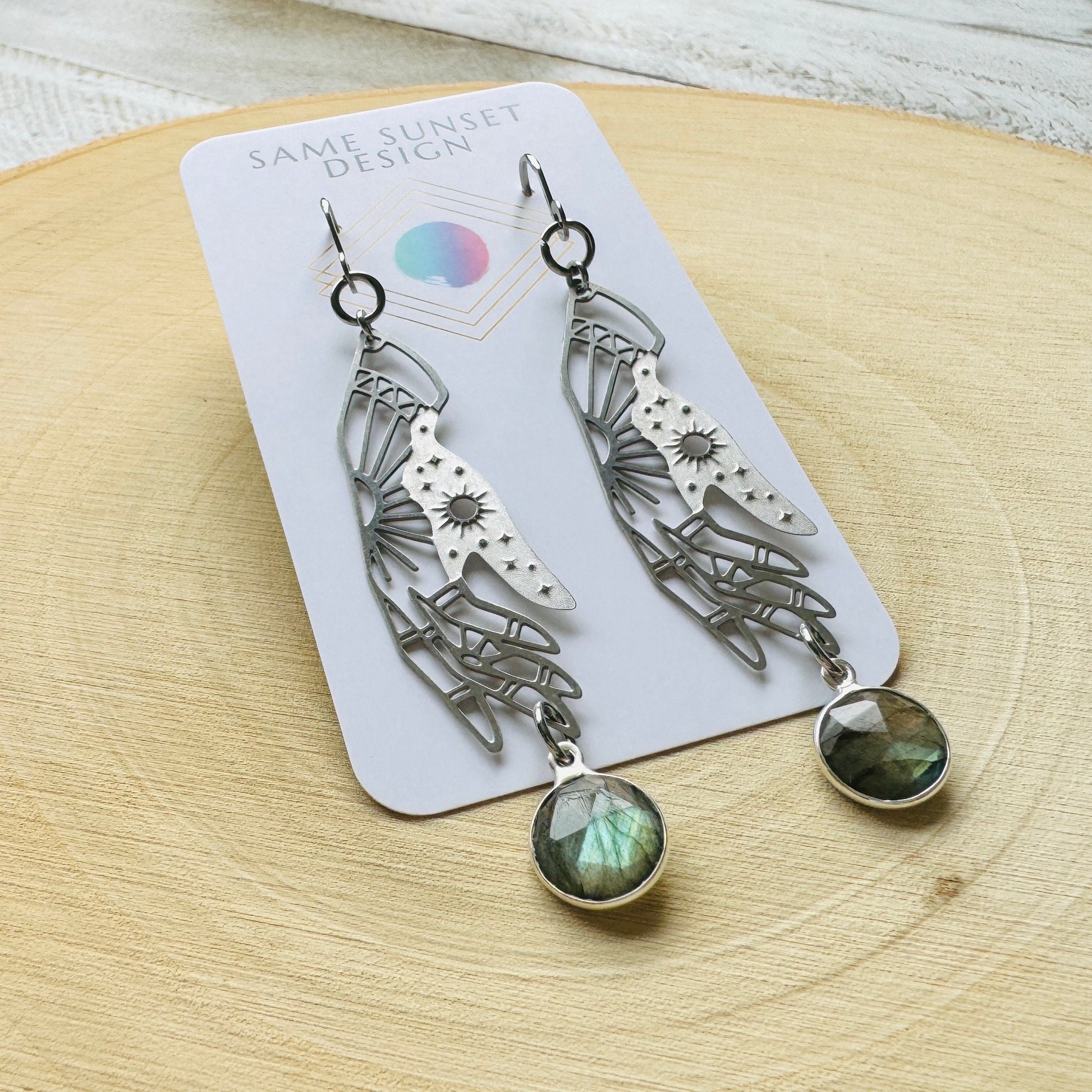 Hand Earrings, Celestial Earrings Silver, Labradorite Earrings, Wedding Jewelry for Brides, Teen Girl Jewelry, Goth Birthday Gift, Witchy