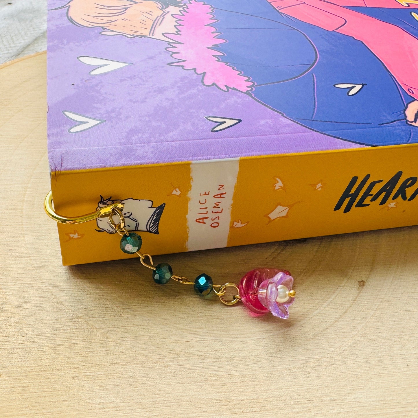 Flower Bookmark, Crystal Bookmark, Cottagecore Bookmark, Bookmark for Women, Book Lover Gift, Cute Bookmarks with Charms, Sweet 16 Gift