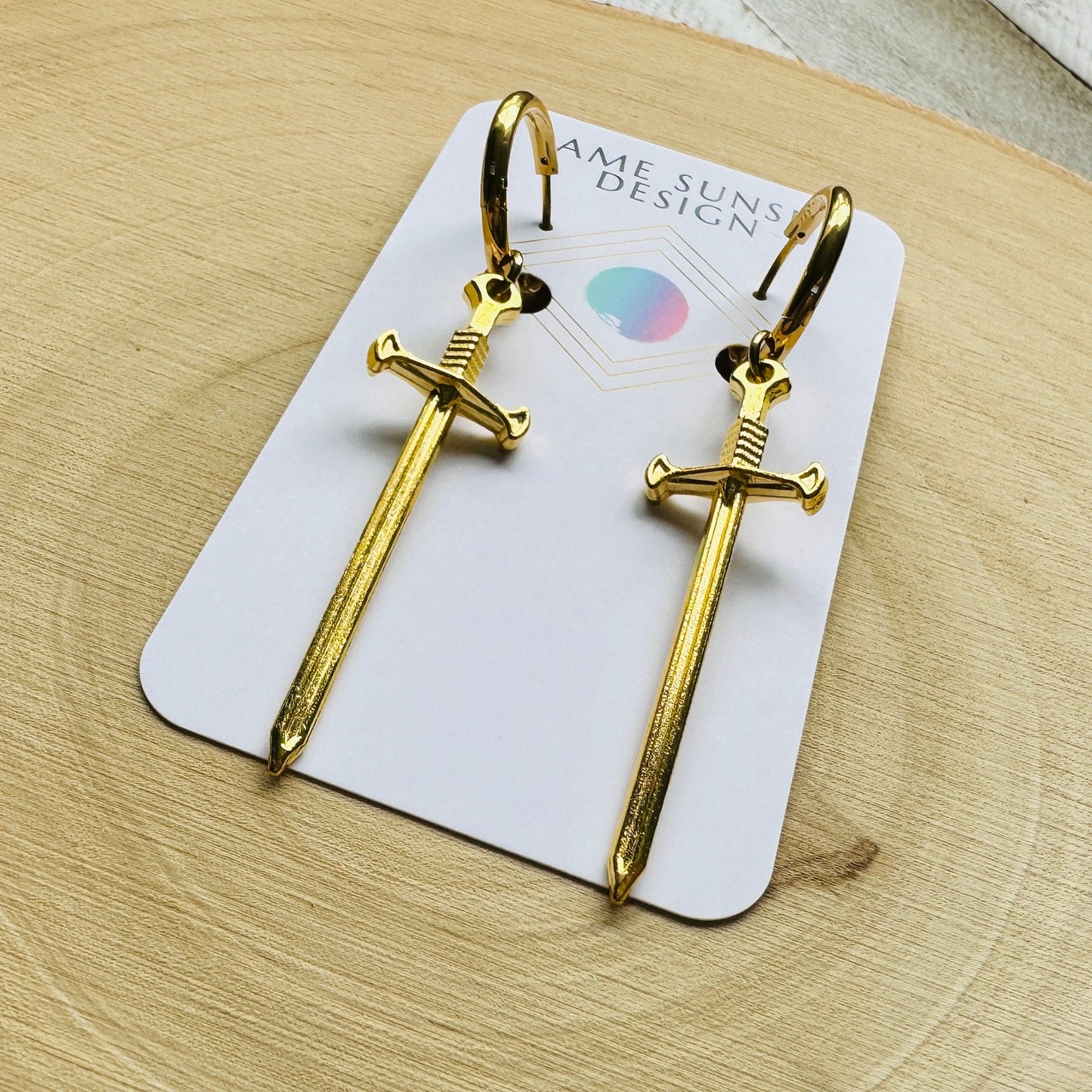 Dagger Earrings, Huggie Hoop Earrings, Goth Earrings, Punk Earrings, Witchy Earrings, Best Friend Birthday Gift, Unique Birthday Gift Girl