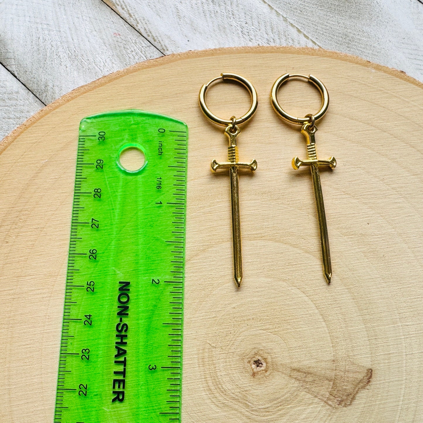 Dagger Earrings, Huggie Hoop Earrings, Goth Earrings, Punk Earrings, Witchy Earrings, Best Friend Birthday Gift, Unique Birthday Gift Girl