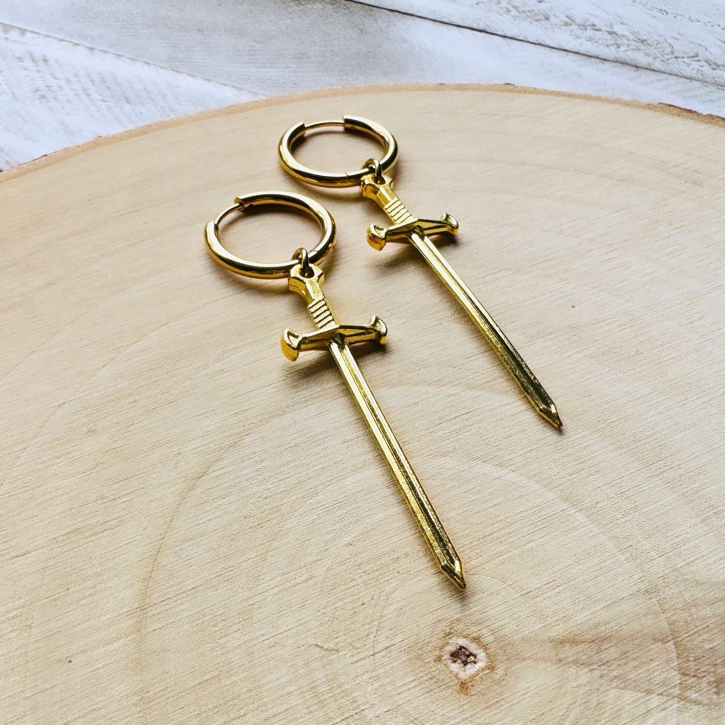 Dagger Earrings, Huggie Hoop Earrings, Goth Earrings, Punk Earrings, Witchy Earrings, Best Friend Birthday Gift, Unique Birthday Gift Girl