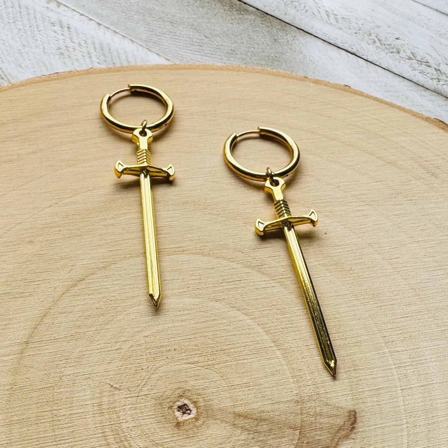 Dagger Earrings, Huggie Hoop Earrings, Goth Earrings, Punk Earrings, Witchy Earrings, Best Friend Birthday Gift, Unique Birthday Gift Girl