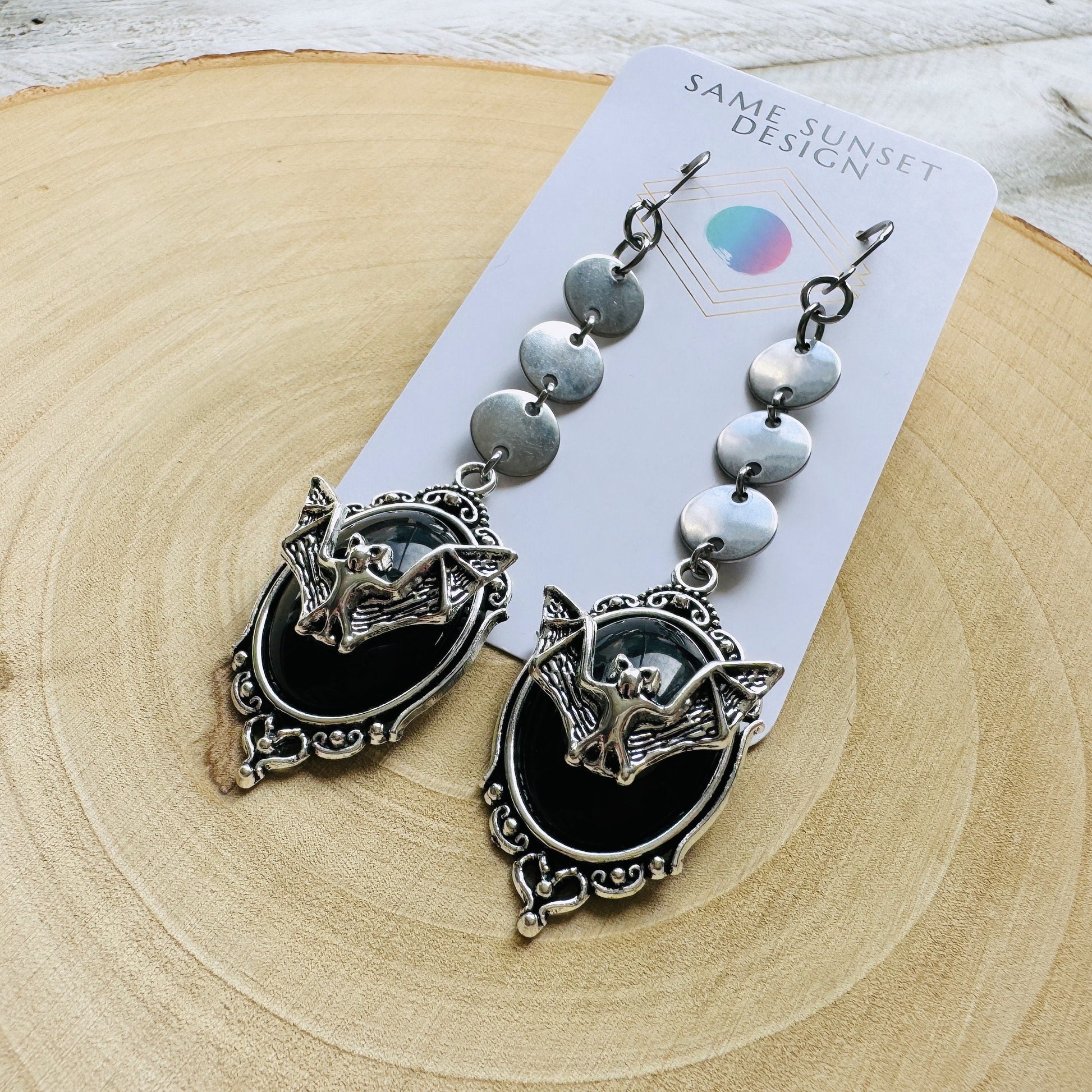 Bat Earrings, Punk Earrings, Emo Jewelry, Witchy Earrings, Goth Earrings Men, Mothers Day Gift from Daughter, Cute Gifts For Friend, Silver