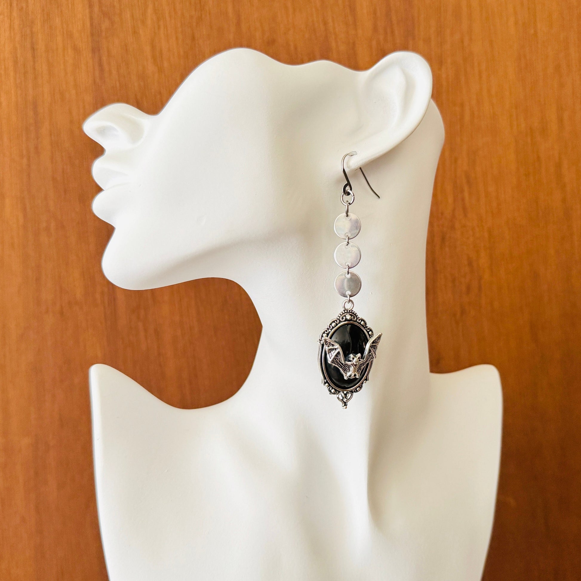 Bat Earrings, Punk Earrings, Emo Jewelry, Witchy Earrings, Goth Earrings Men, Mothers Day Gift from Daughter, Cute Gifts For Friend, Silver