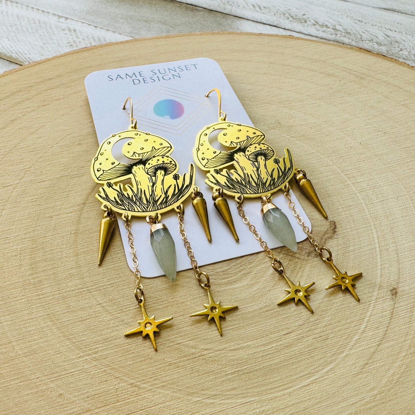 Mushroom Earrings, Aventurine Earrings, Witchy Earrings, Cottagecore Earrings, Unique Gifts for Women Birthday, Mothers Day Gift for Sister