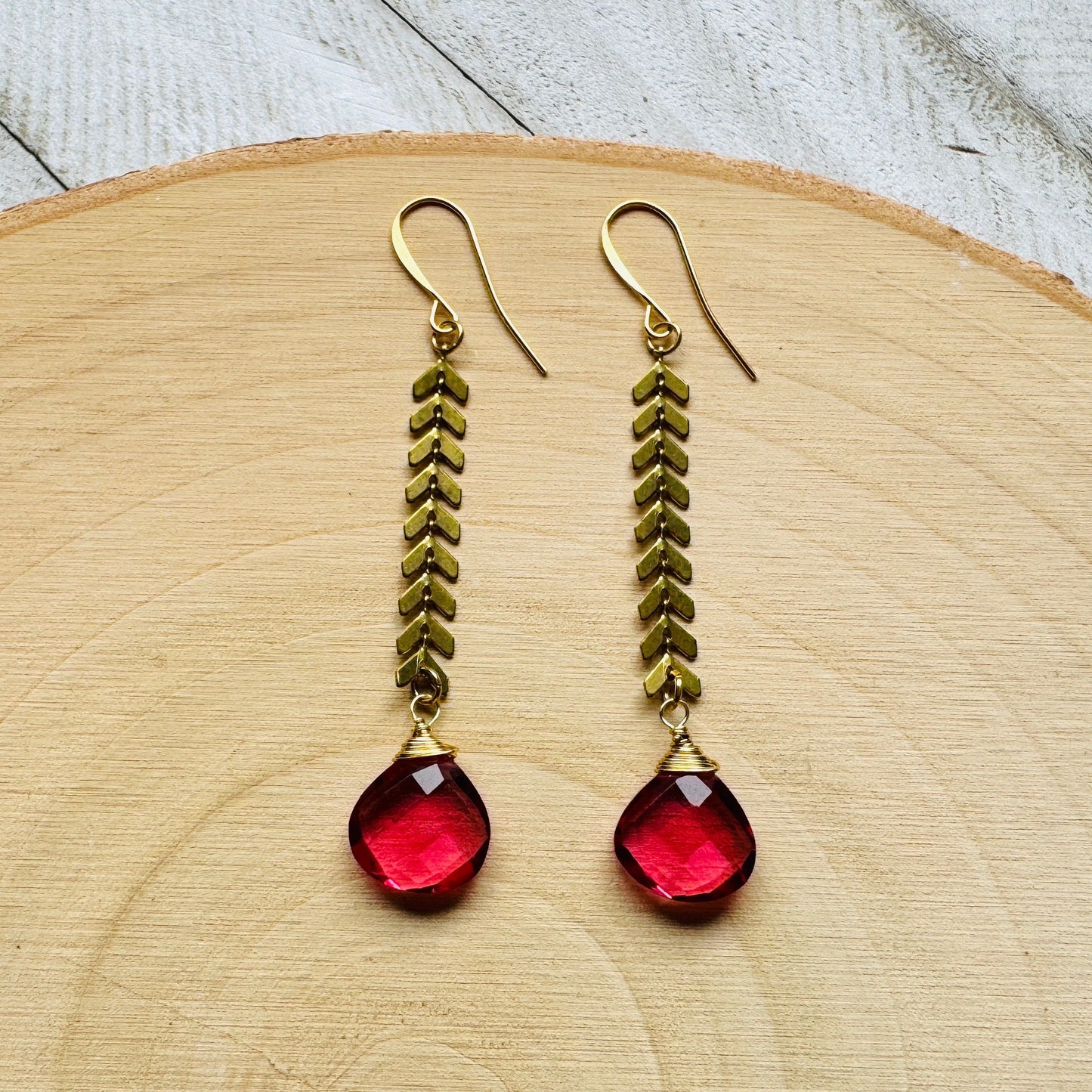 Pink Tourmaline Earrings, Western Earrings Gold, Statement Earrings Boho, Unique Gifts for Women Birthday, Wedding Earrings for Bride