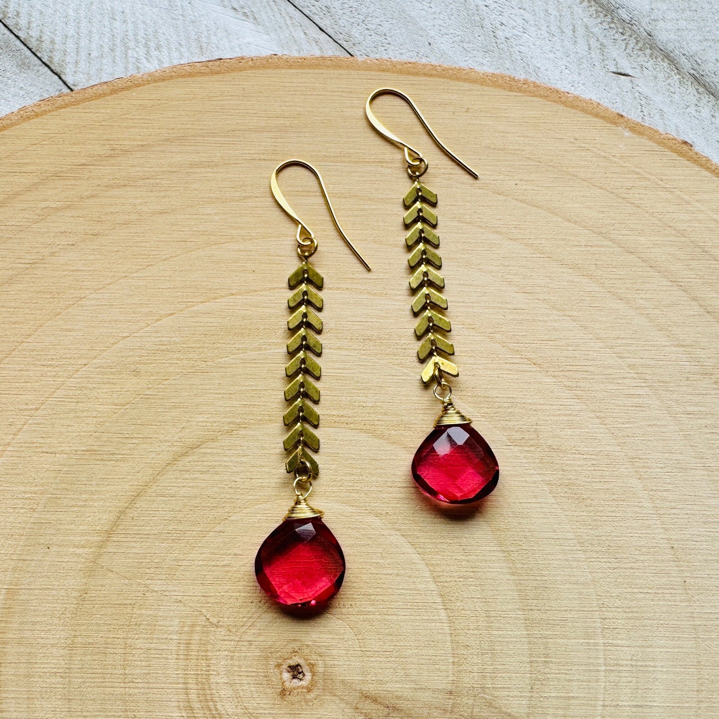 Pink Tourmaline Earrings, Western Earrings Gold, Statement Earrings Boho, Unique Gifts for Women Birthday, Wedding Earrings for Bride