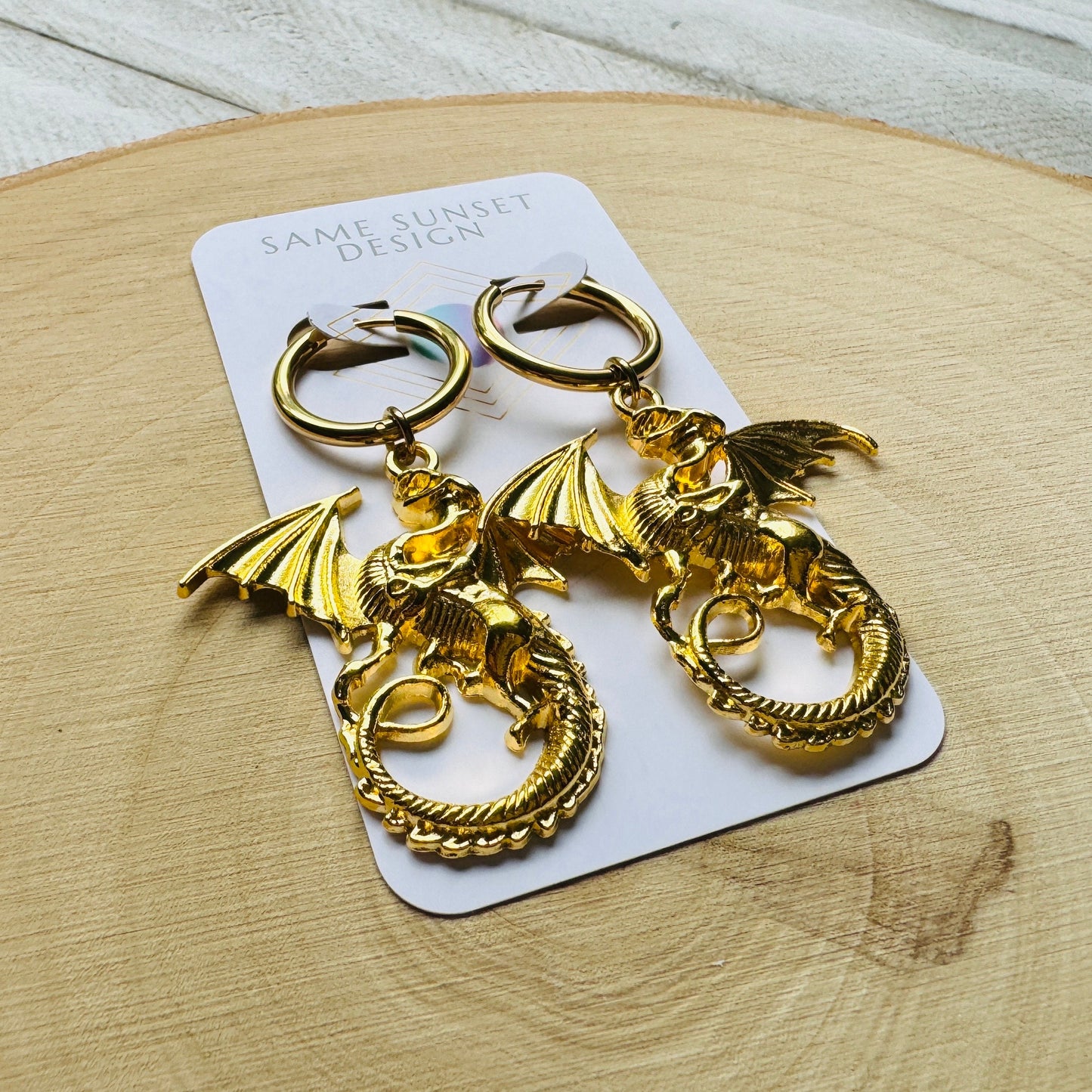 Dragon Earrings, Witchy Earrings Dangle, Huggie Hoops, Dragon Lover Gift, Teen Girl Gifts, Goth Punk Alternative Witchy Jewelry, Punk Gift