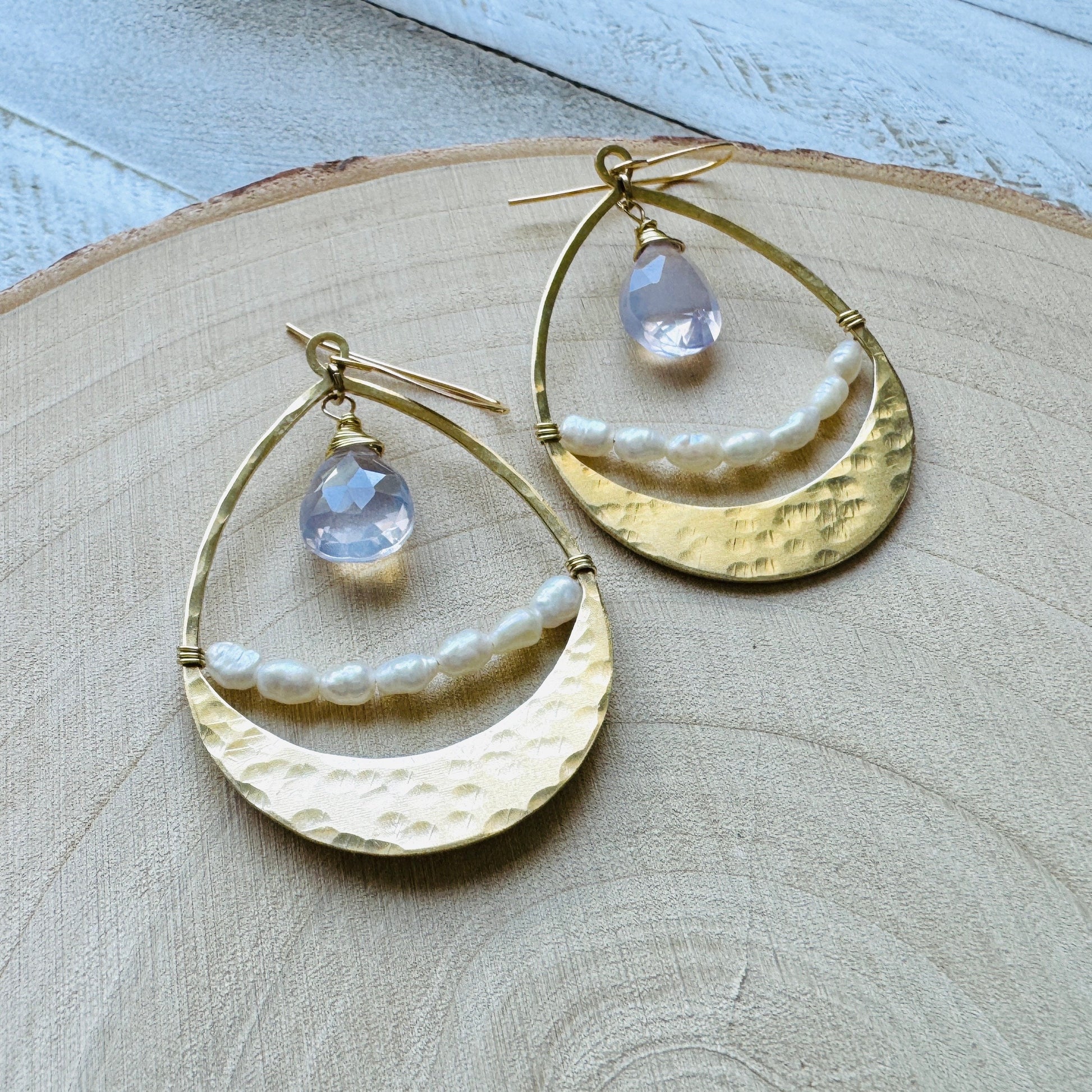 Amethyst Earrings, Pearl Earrings, Dainty Earrings, Boho Jewelry for Bride, Birthday Gift for Girlfriend, Sweet 16 Gift for Daughter, Chic
