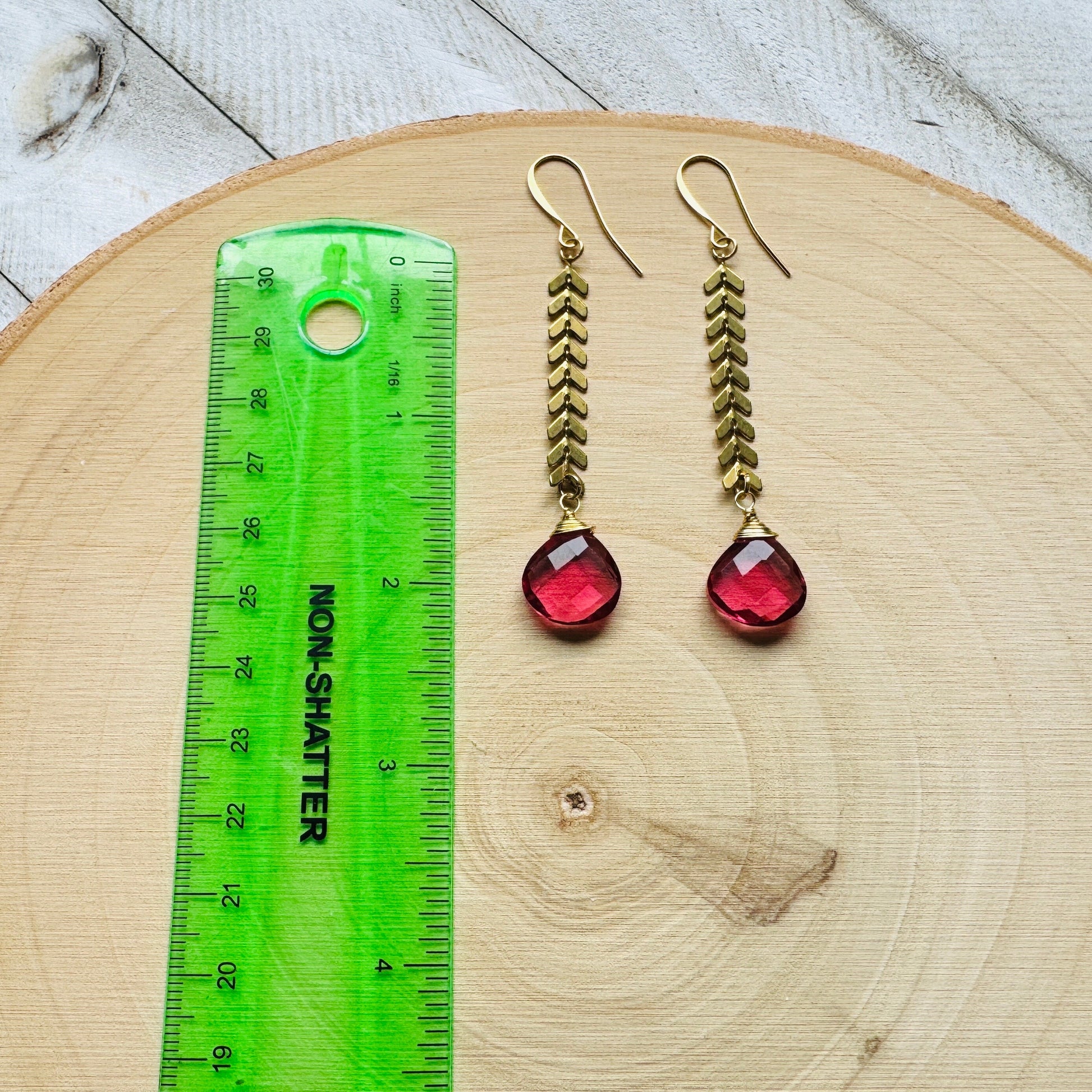 Pink Tourmaline Earrings, Western Earrings Gold, Statement Earrings Boho, Unique Gifts for Women Birthday, Wedding Earrings for Bride