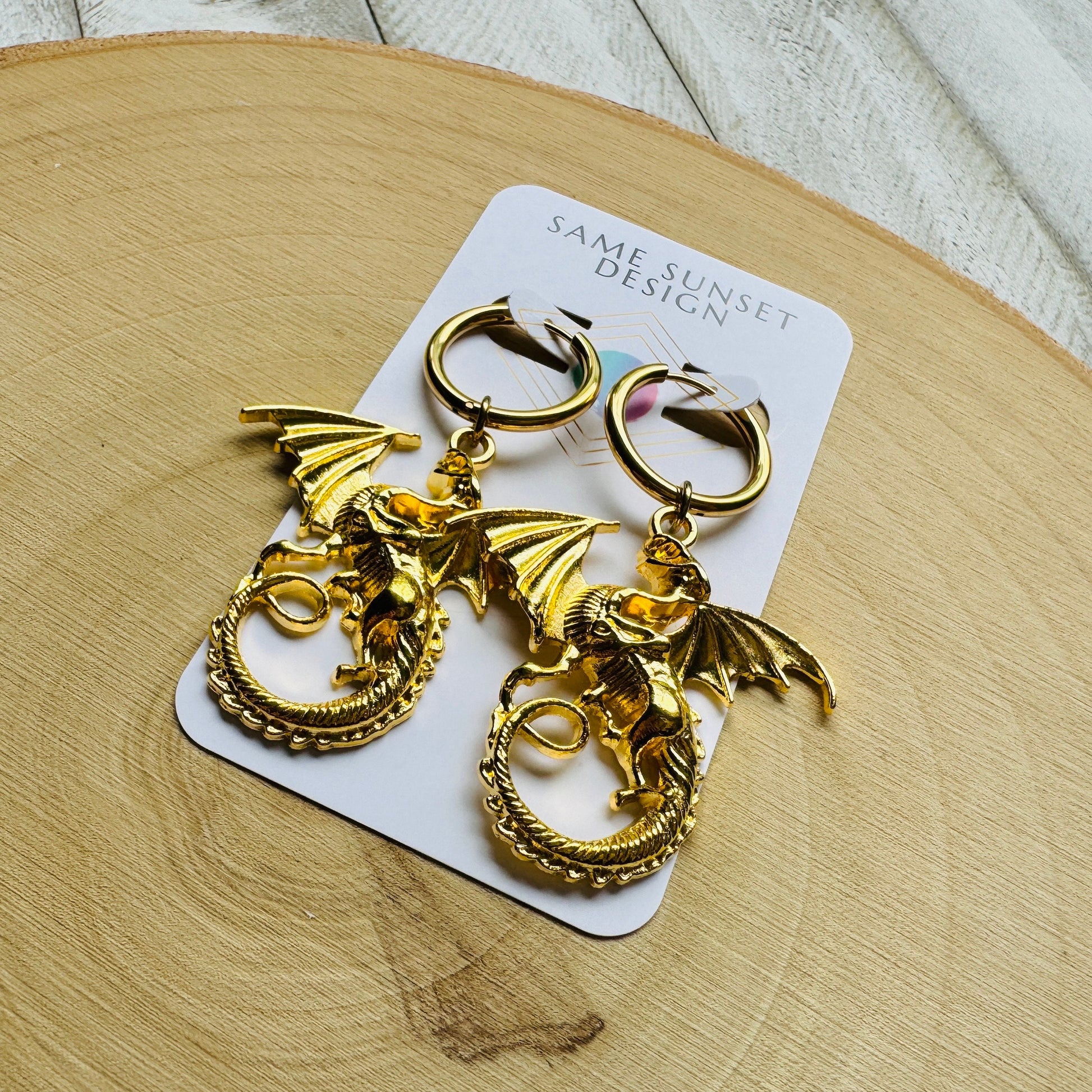 Dragon Earrings, Witchy Earrings Dangle, Huggie Hoops, Dragon Lover Gift, Teen Girl Gifts, Goth Punk Alternative Witchy Jewelry, Punk Gift