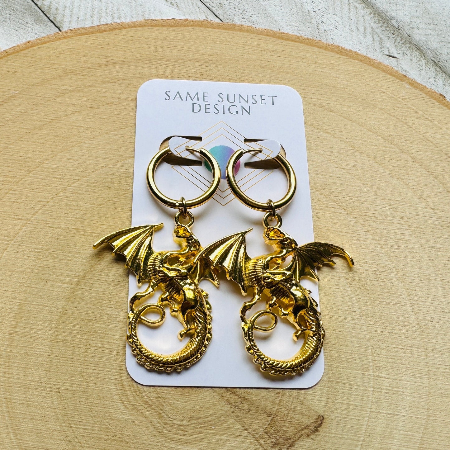 Dragon Earrings, Witchy Earrings Dangle, Huggie Hoops, Dragon Lover Gift, Teen Girl Gifts, Goth Punk Alternative Witchy Jewelry, Punk Gift