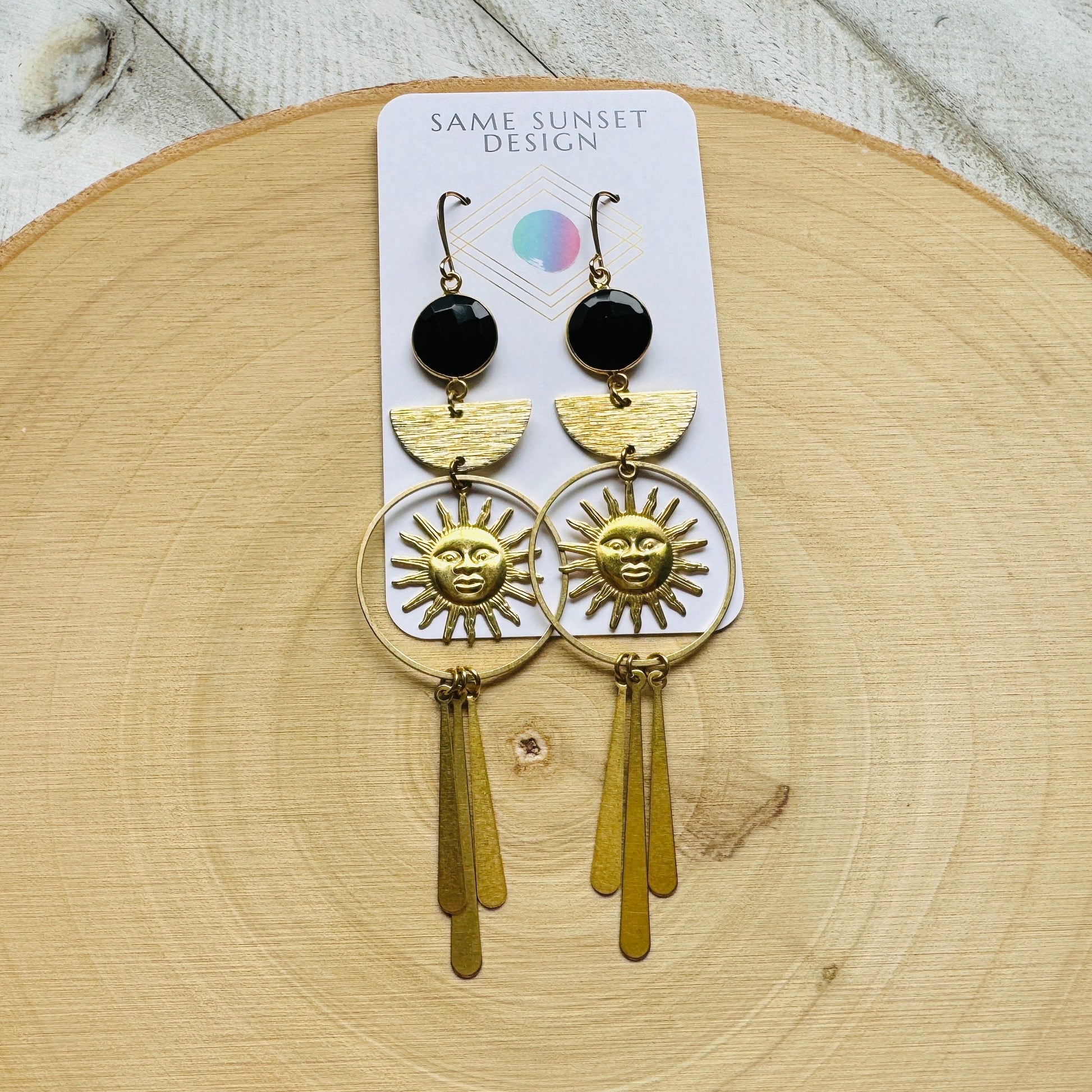 Sun Earrings, Chalcedony Earrings, Boho Earrings Gold, Festival Jewelry, Wedding Jewelry for Brides, Best Gift for Mom, Nature Lover Gift