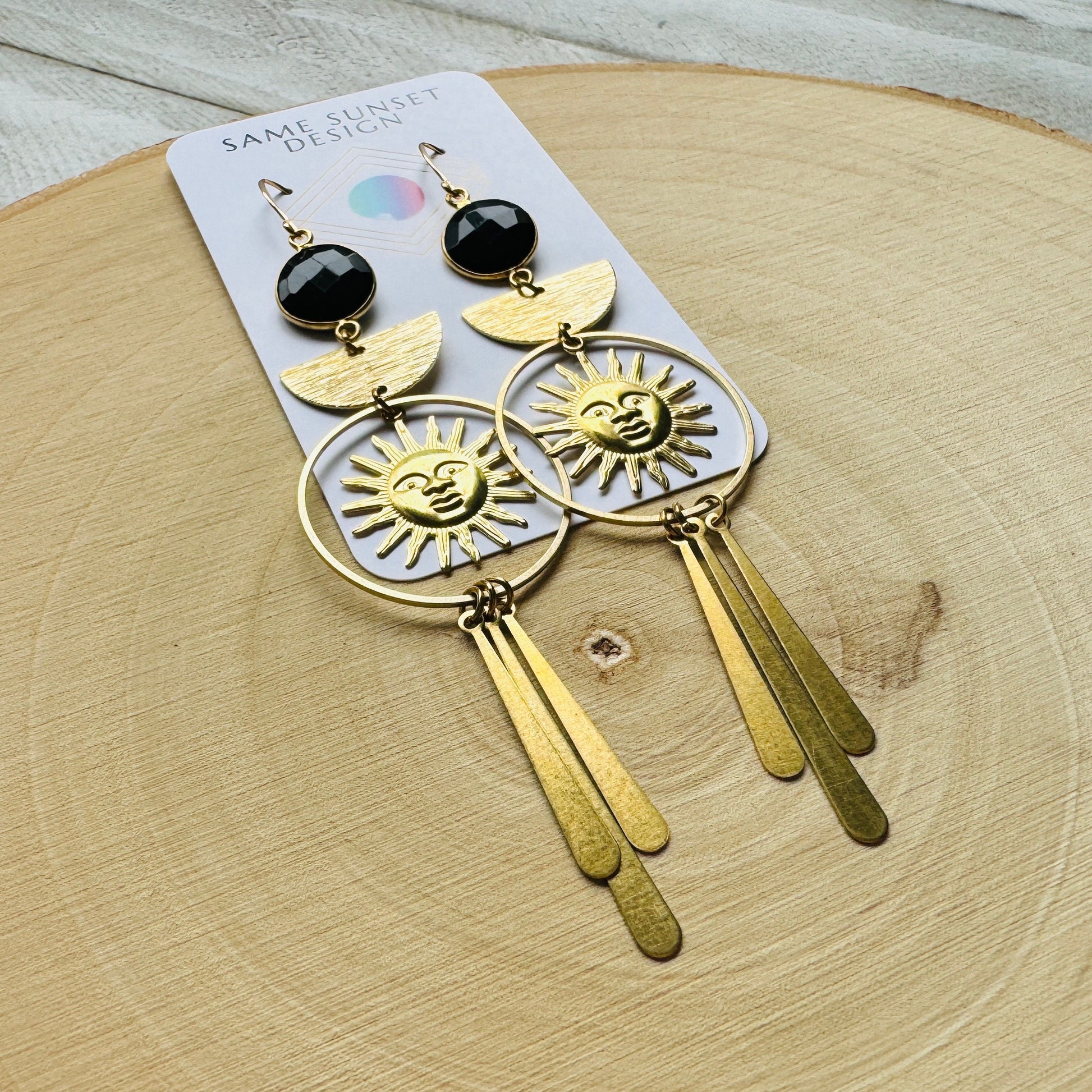 Sun Earrings, Chalcedony Earrings, Boho Earrings Gold, Festival Jewelry, Wedding Jewelry for Brides, Best Gift for Mom, Nature Lover Gift