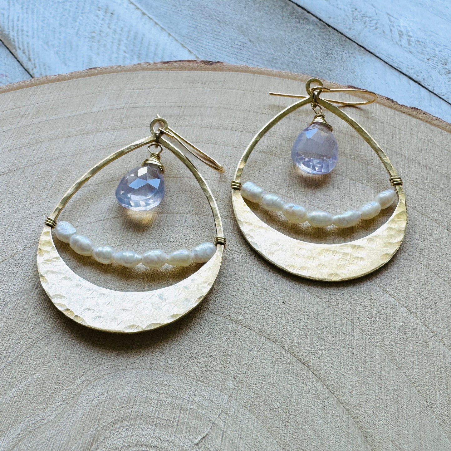 Amethyst Earrings, Pearl Earrings, Dainty Earrings, Boho Jewelry for Bride, Birthday Gift for Girlfriend, Sweet 16 Gift for Daughter, Chic