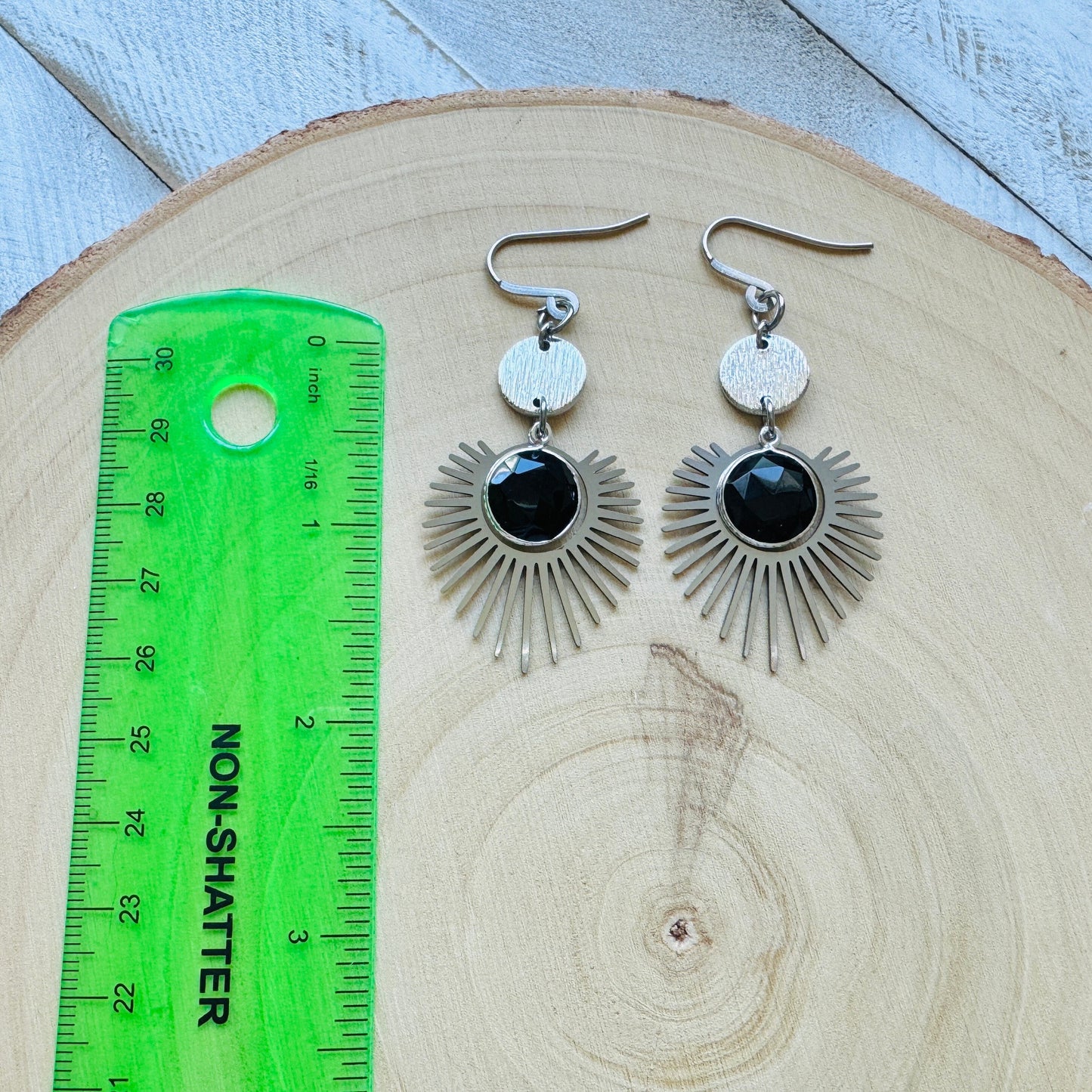 Onyx Earrings, Goth Earrings, Geometric Jewelry, Punk Earrings, Witchy Earrings, Corporate Goth, Best Gifts for Aunt, Cute Gifts for Friend