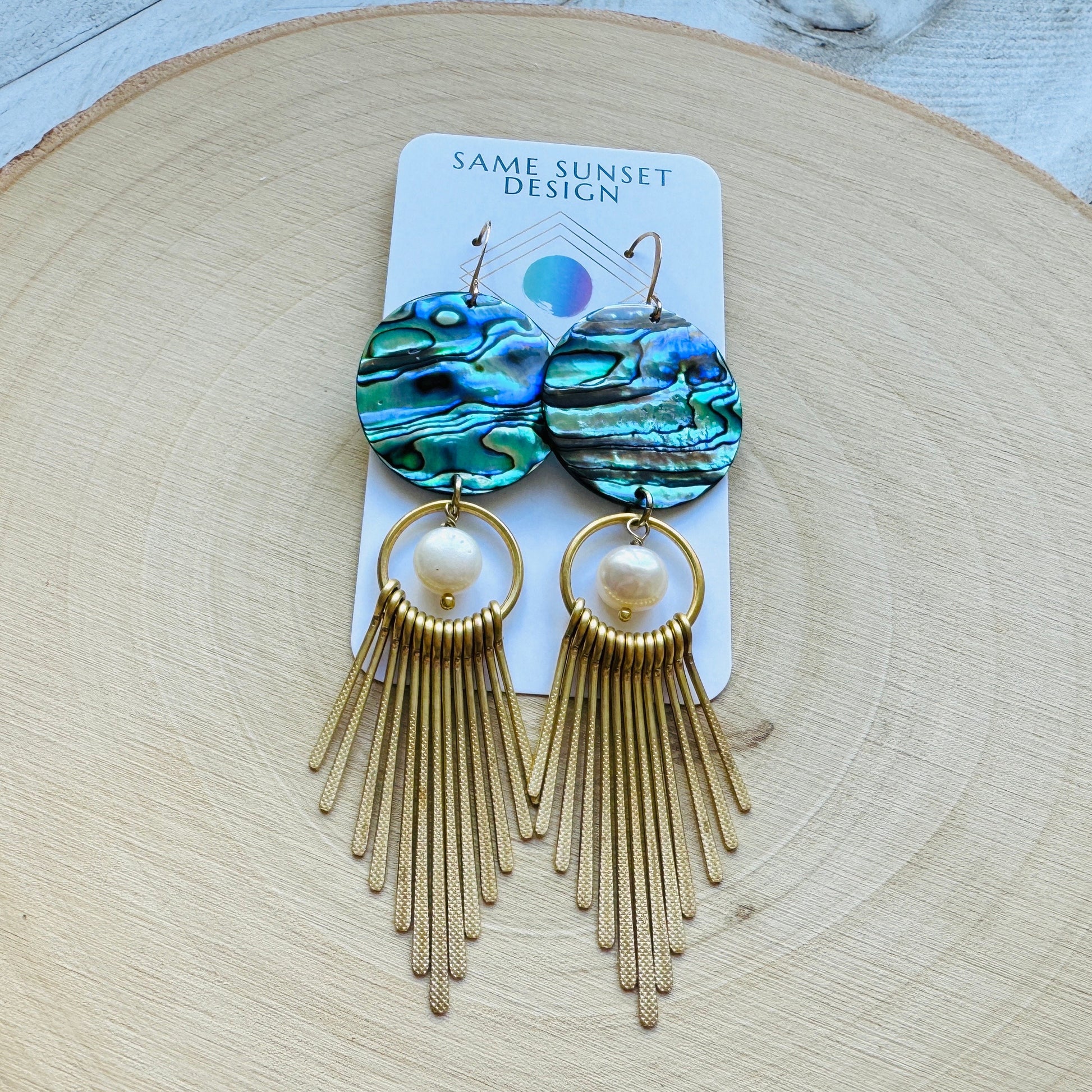 Abalone Earrings, Pearl Earrings, Boho Earrings, Witchy Earrings, Wanderlust Jewelry, Best Friend Birthday Gift, Sweet 16 Gift, Western