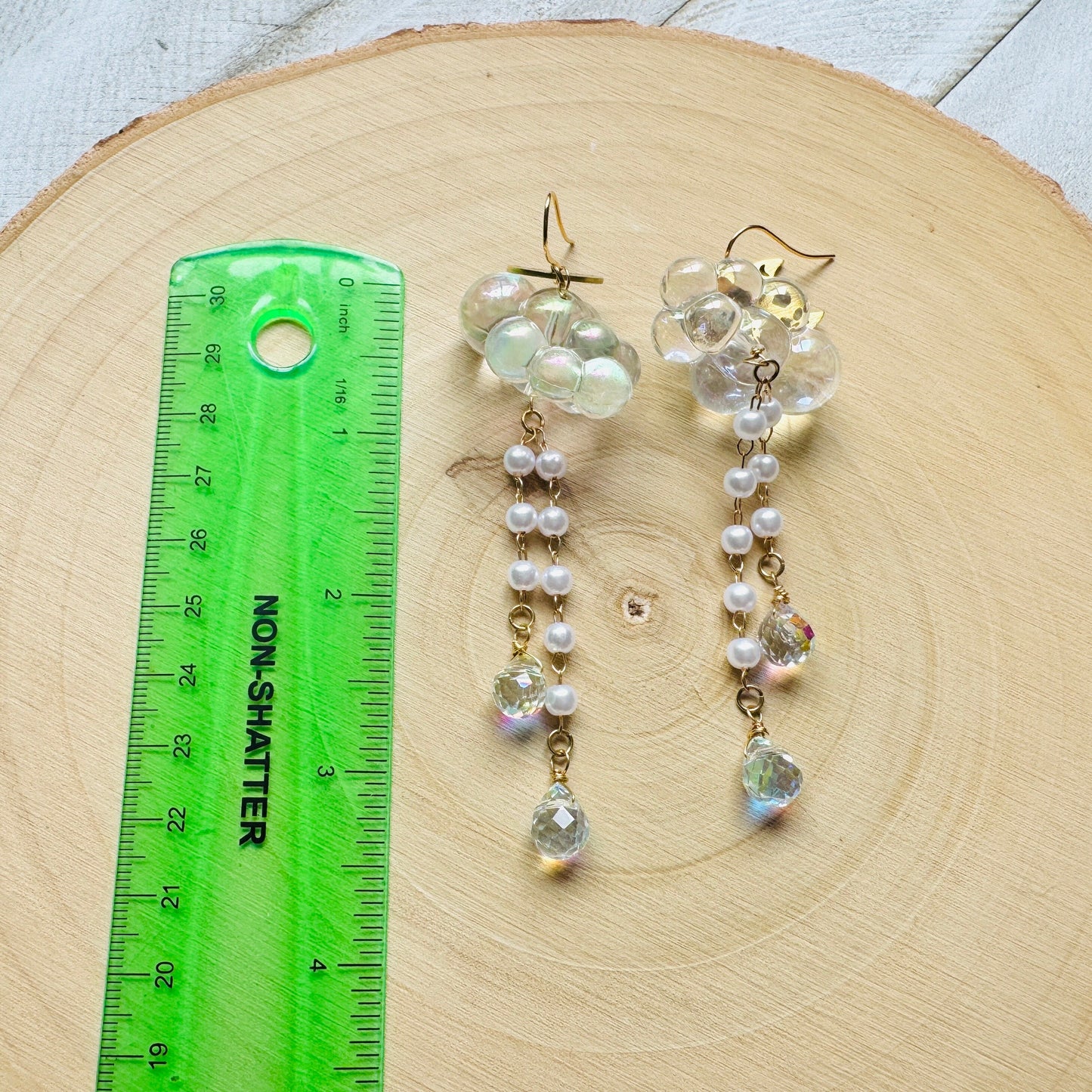 Cloud Earrings Dangle, Crystal Earrings, Celestial Earrings Gold, Kawaii Earrings, Wanderlust Jewelry, Sweet 16 Gift, Nature Lover Gift