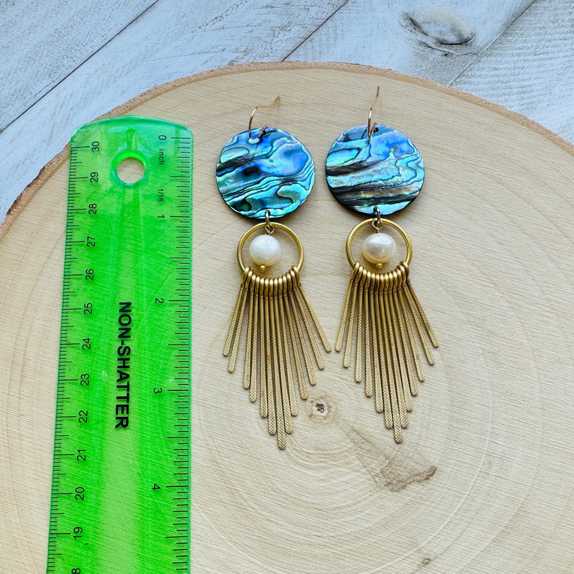 Abalone Earrings, Pearl Earrings, Boho Earrings, Witchy Earrings, Wanderlust Jewelry, Best Friend Birthday Gift, Sweet 16 Gift, Western