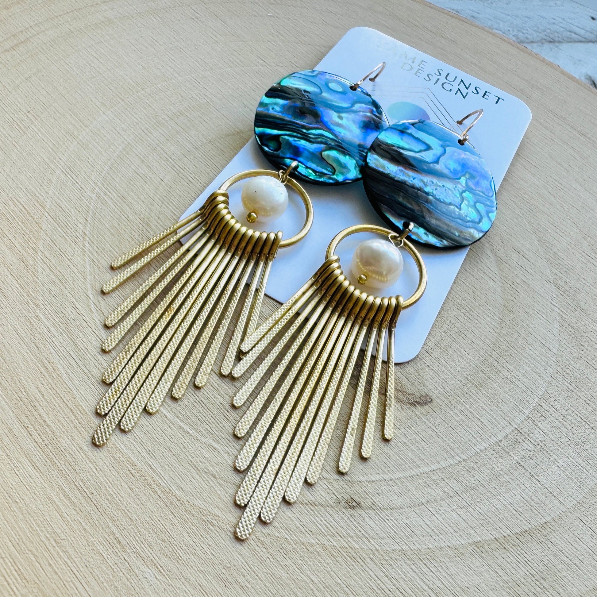 Abalone Earrings, Pearl Earrings, Boho Earrings, Witchy Earrings, Wanderlust Jewelry, Best Friend Birthday Gift, Sweet 16 Gift, Western