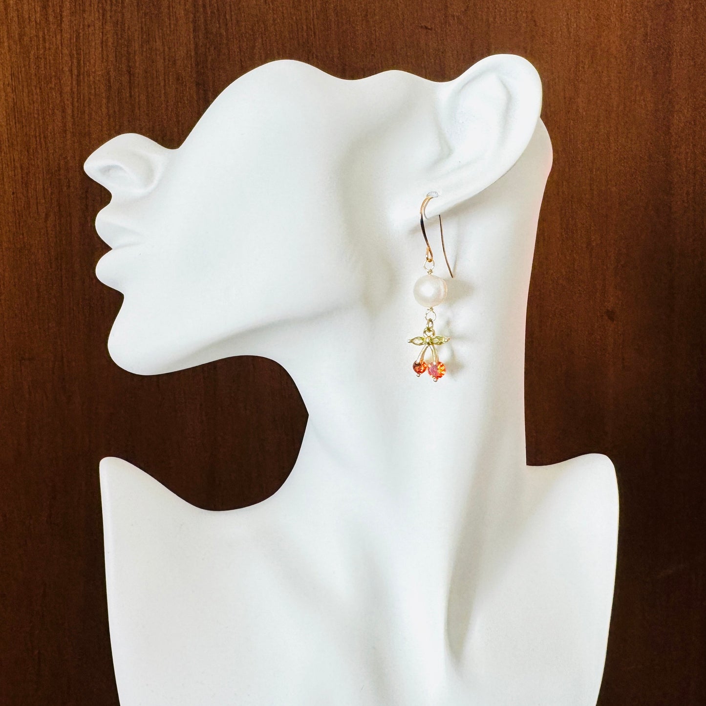 Cherry Earrings, Pearl Earrings, Boho Earrings, Witchy Earrings, Wanderlust Jewelry, Best Friend Birthday Gift, Sweet 16 Gift, Fun Earrings