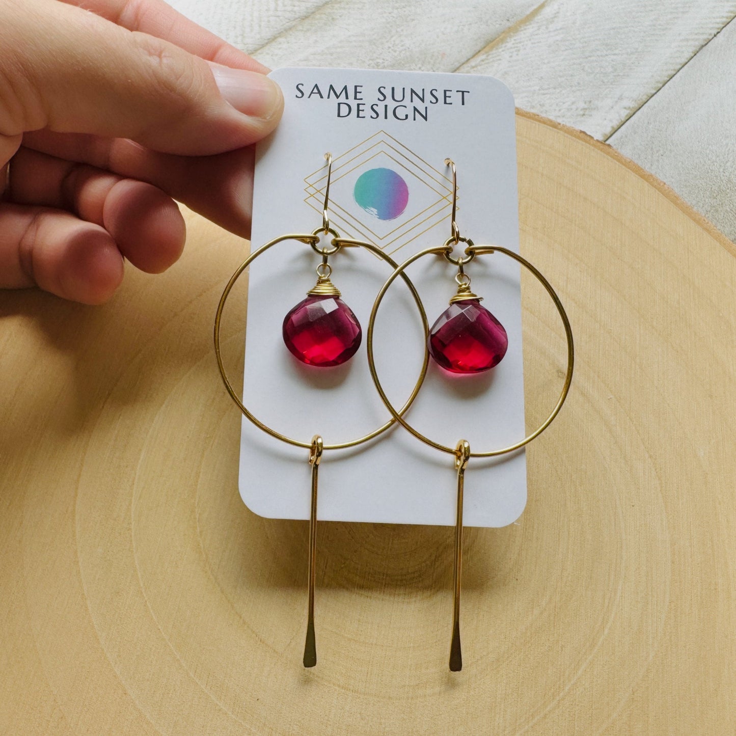 Pink Tourmaline Earrings, Western Earrings Gold, Statement Earrings Boho, Wedding Jewelry for Brides, Unique Gifts for Women Birthday