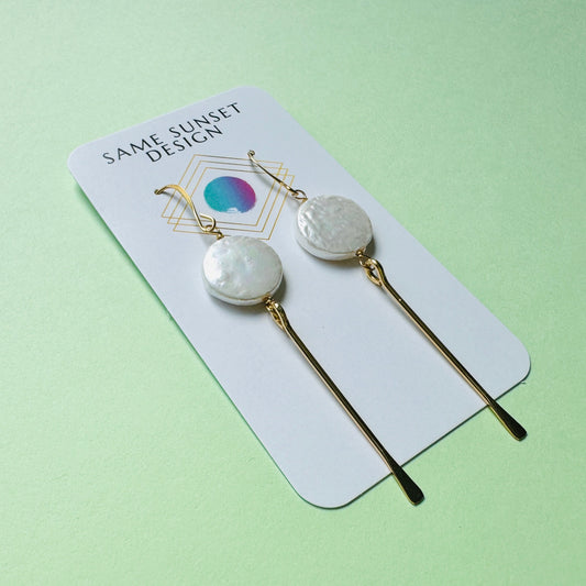 Pearl Earrings, Geometric Jewelry, Western Jewelry, Best Friend Birthday, Wedding Jewelry for Brides, Unique Birthday Gift for Mom, Boho