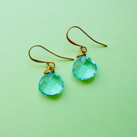 Topaz Earrings Dangle, Modern Chic Jewelry, Blue Earrings, Boho Jewelry for Bride, Unique Birthday Gift for Mom, Unique Gifts for Teachers