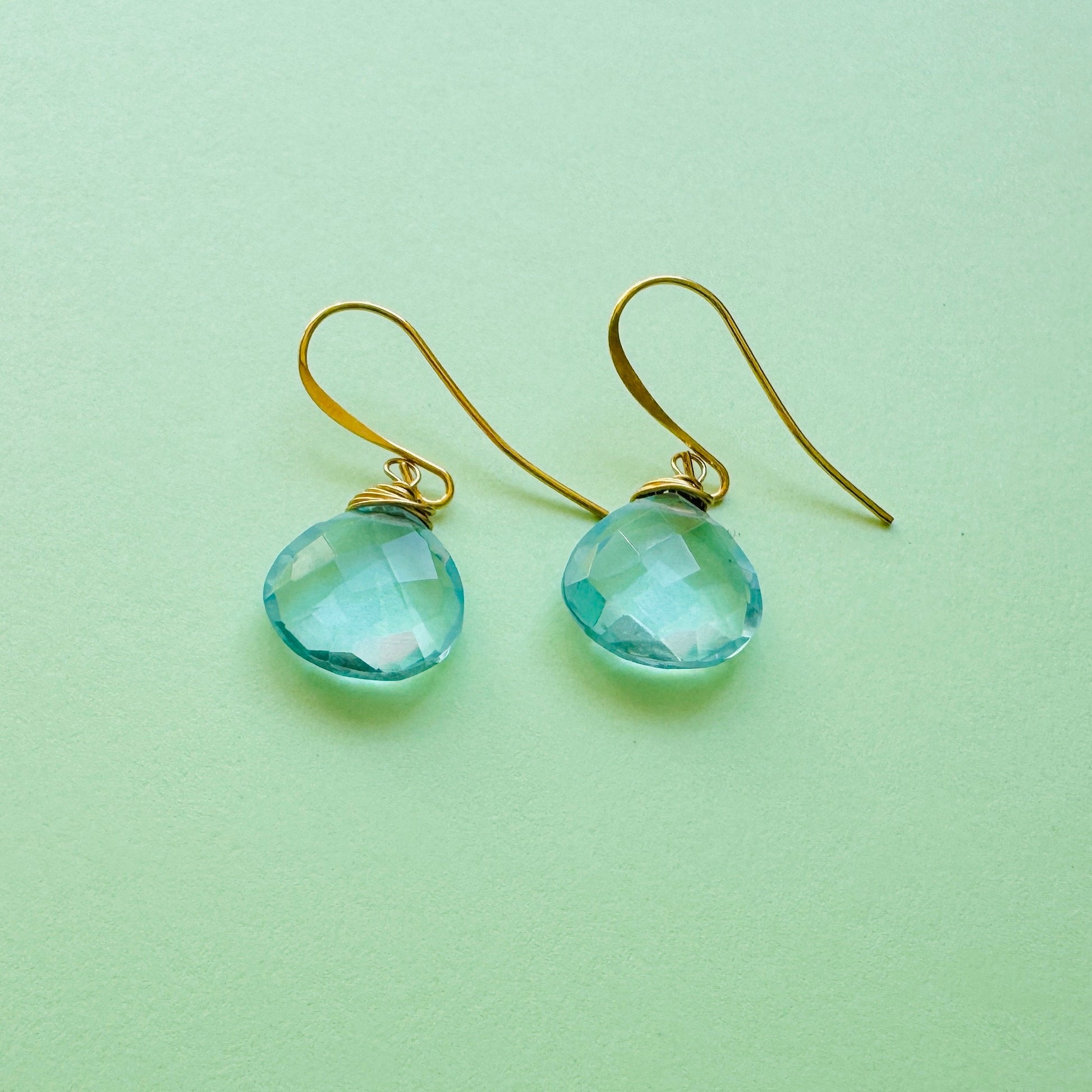 Topaz Earrings Dangle, Modern Chic Jewelry, Blue Earrings, Boho Jewelry for Bride, Unique Birthday Gift for Mom, Unique Gifts for Teachers
