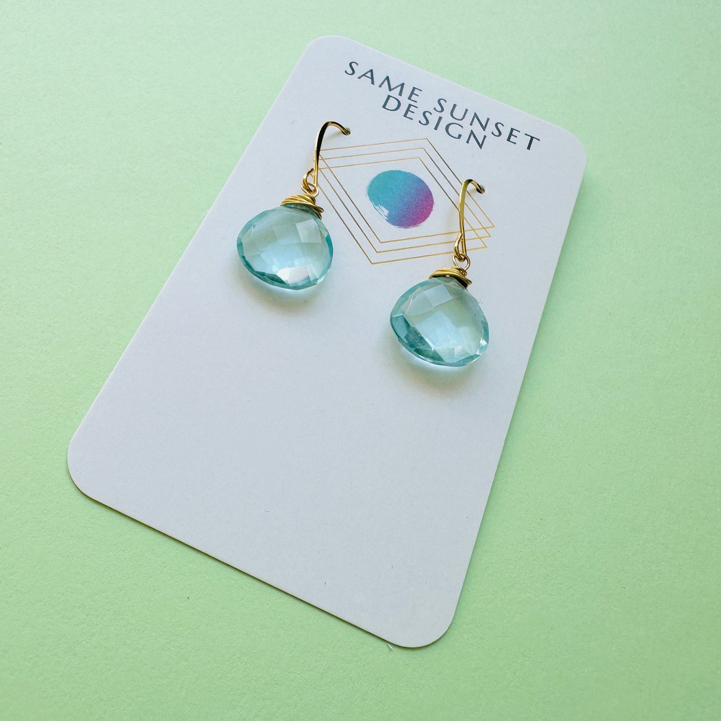 Topaz Earrings Dangle, Modern Chic Jewelry, Blue Earrings, Boho Jewelry for Bride, Unique Birthday Gift for Mom, Unique Gifts for Teachers