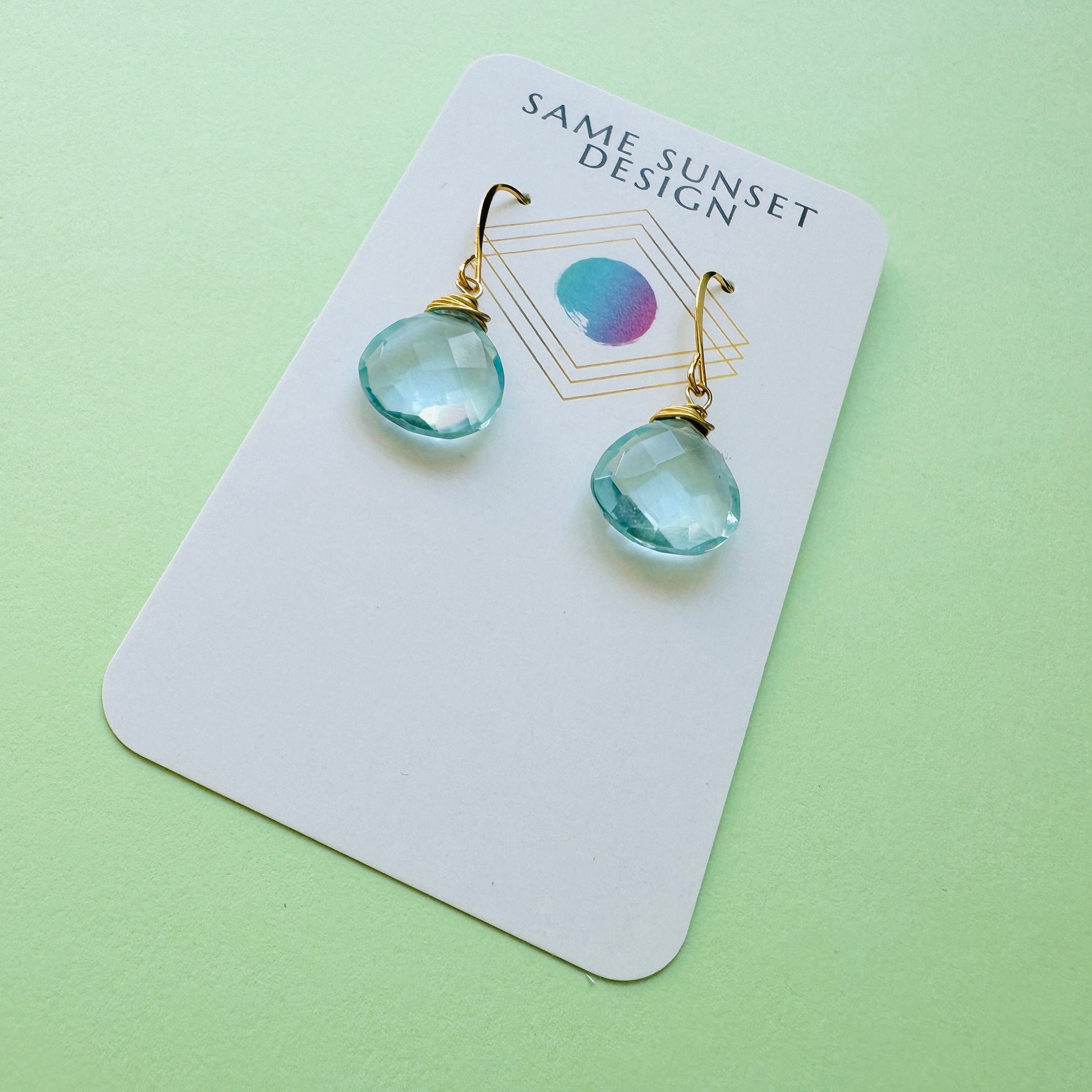 Topaz Earrings Dangle, Modern Chic Jewelry, Blue Earrings, Boho Jewelry for Bride, Unique Birthday Gift for Mom, Unique Gifts for Teachers