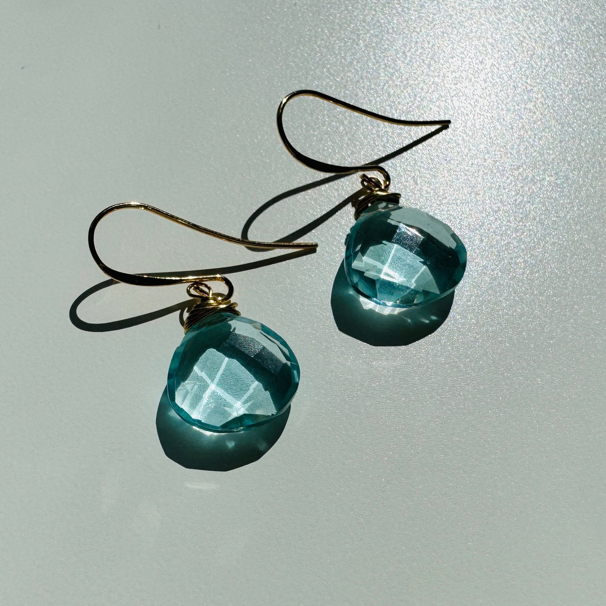 Topaz Earrings Dangle, Modern Chic Jewelry, Blue Earrings, Boho Jewelry for Bride, Unique Birthday Gift for Mom, Unique Gifts for Teachers