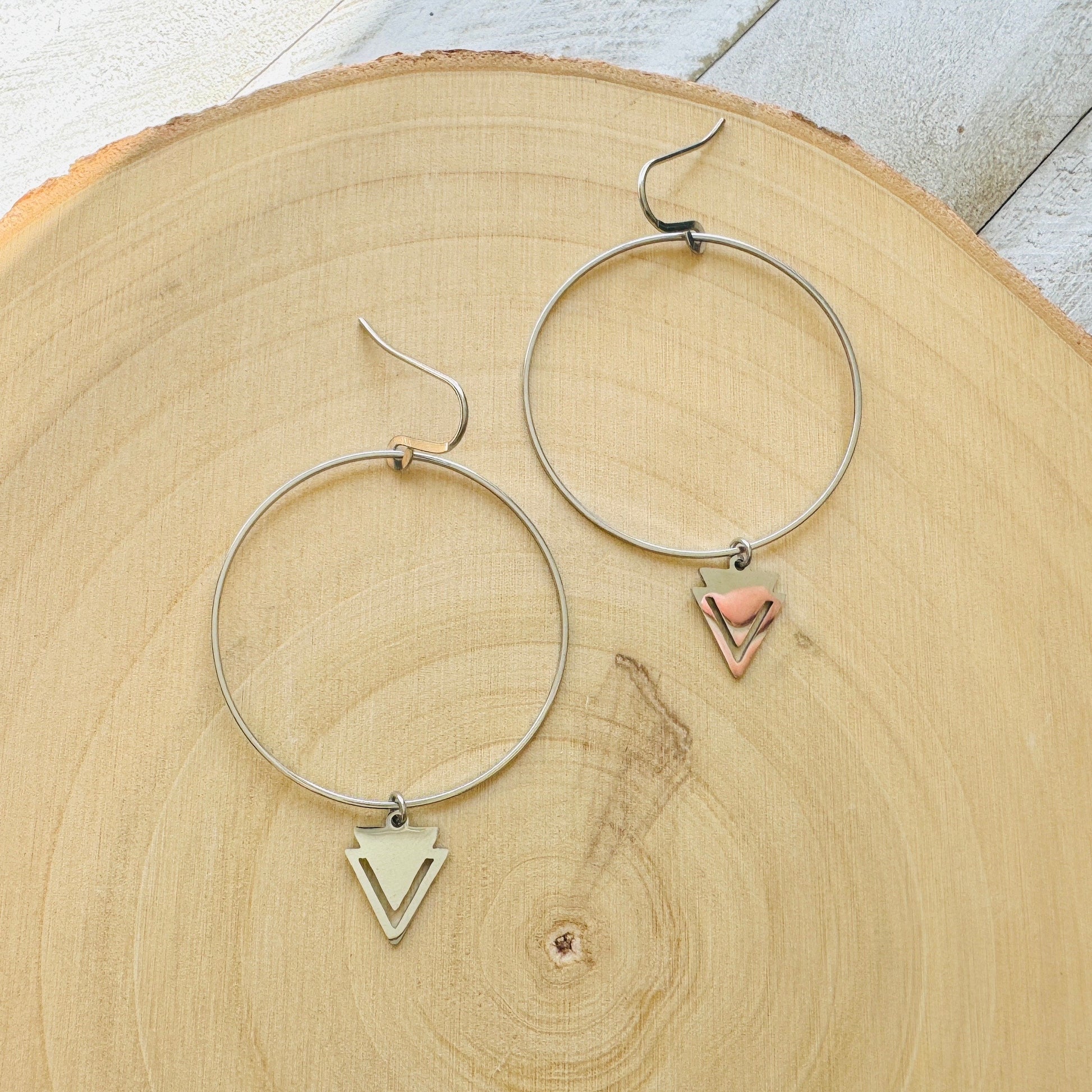 Hoop Earrings Silver, Goth Earrings Dangle, Best Friend Birthday Gifts for Her, Trendy Jewelry, Sweet 16 Gift for Daughter, Stainless Steel
