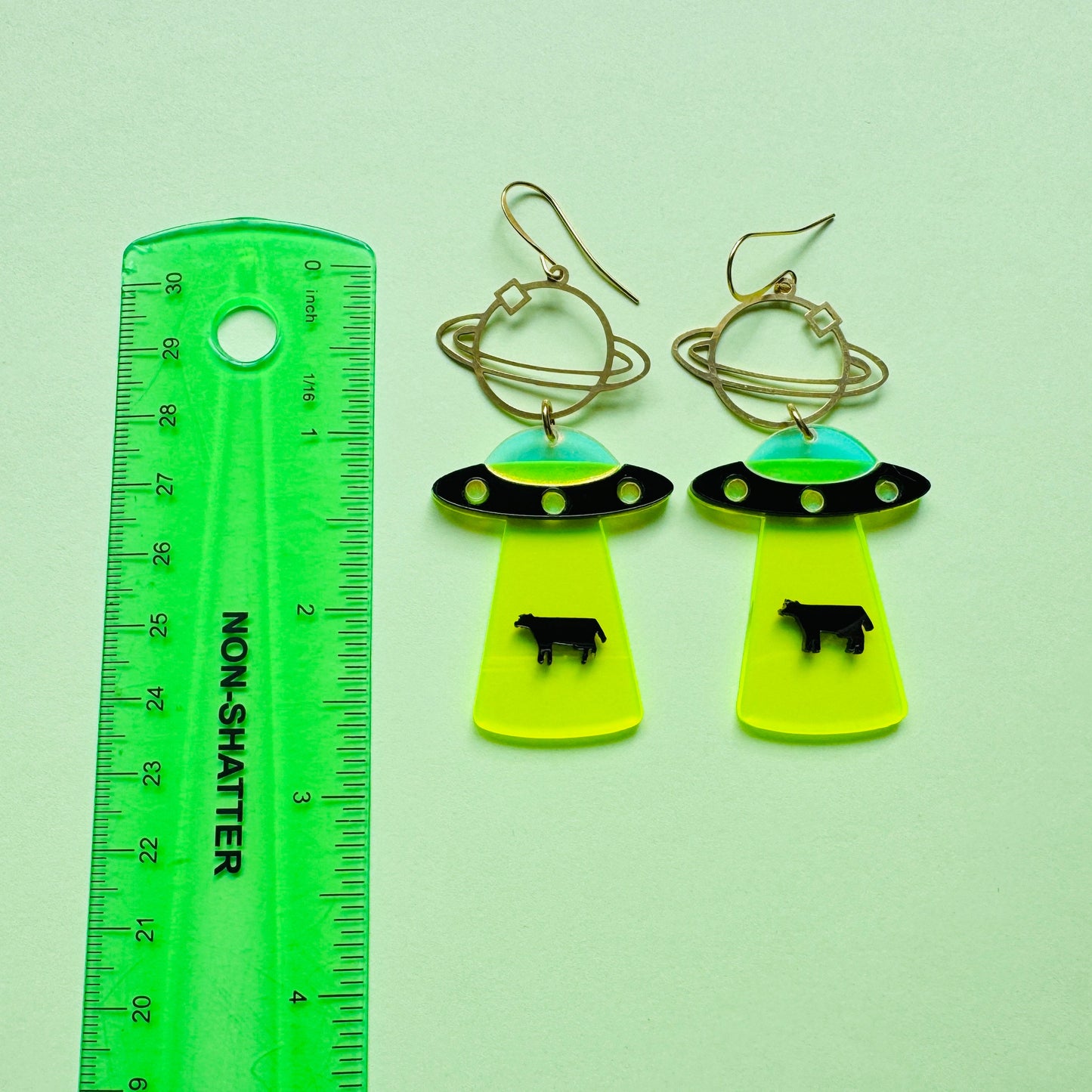 UFO Earrings, Alien Earrings, Space Earrings, Festival Jewelry, Nerdy Gifts for Women, Goth Punk Alternative Witchy Jewelry, Fun Earrings