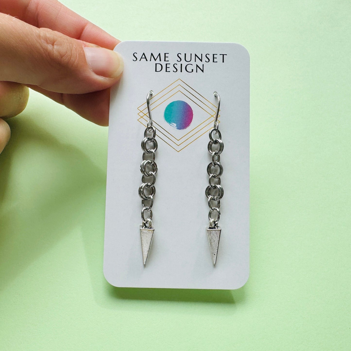 Spike Earrings, Silver Earrings, Trendy Earrings, Goth Punk Alternative Witchy Jewelry, Birthday Gift for Wife, College Gifts for Daughter