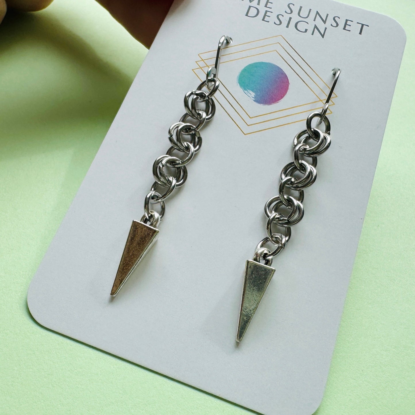 Spike Earrings, Silver Earrings, Trendy Earrings, Goth Punk Alternative Witchy Jewelry, Birthday Gift for Wife, College Gifts for Daughter