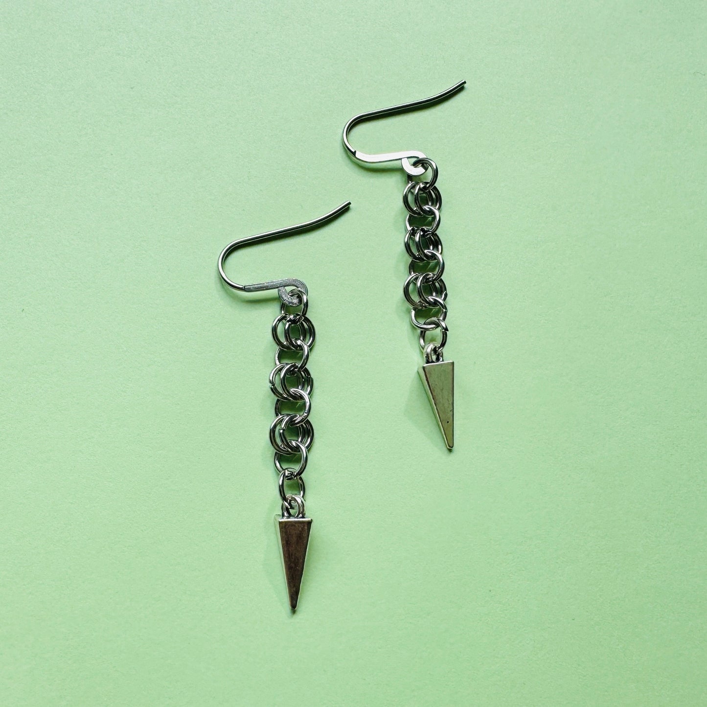 Spike Earrings, Silver Earrings, Trendy Earrings, Goth Punk Alternative Witchy Jewelry, Birthday Gift for Wife, College Gifts for Daughter