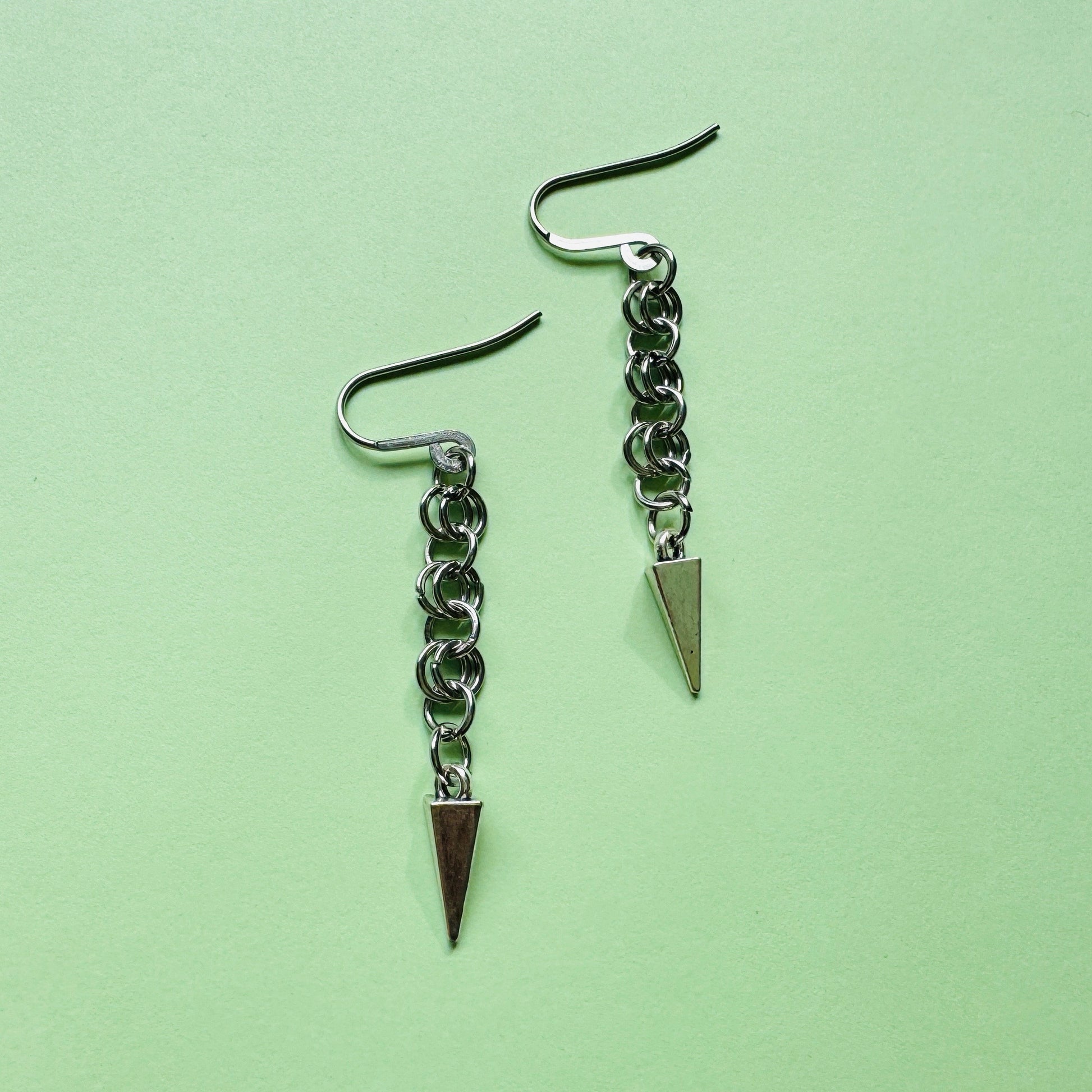 Spike Earrings, Silver Earrings, Trendy Earrings, Goth Punk Alternative Witchy Jewelry, Birthday Gift for Wife, College Gifts for Daughter