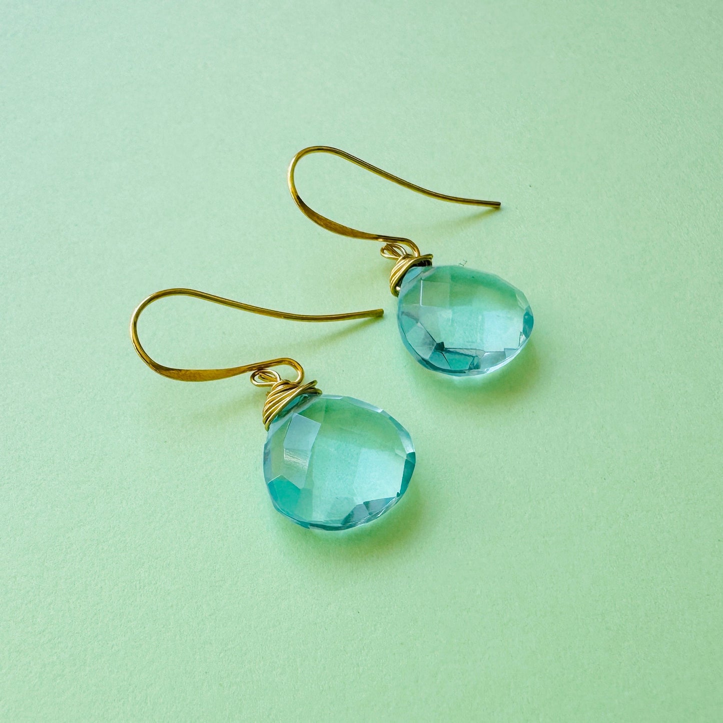 Topaz Earrings Dangle, Modern Chic Jewelry, Blue Earrings, Boho Jewelry for Bride, Unique Birthday Gift for Mom, Unique Gifts for Teachers