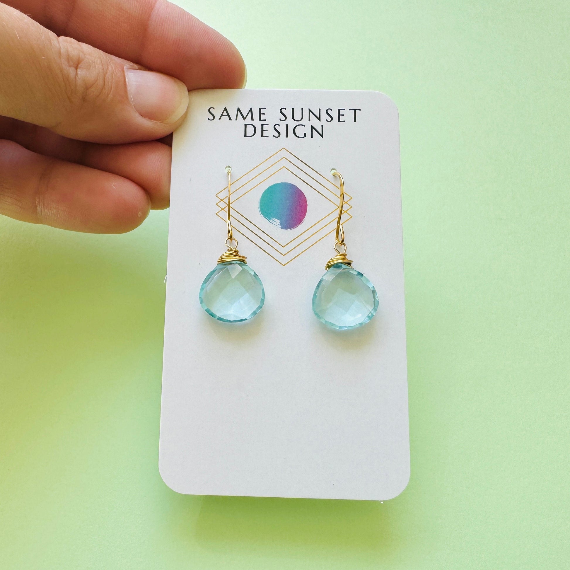 Topaz Earrings Dangle, Modern Chic Jewelry, Blue Earrings, Boho Jewelry for Bride, Unique Birthday Gift for Mom, Unique Gifts for Teachers