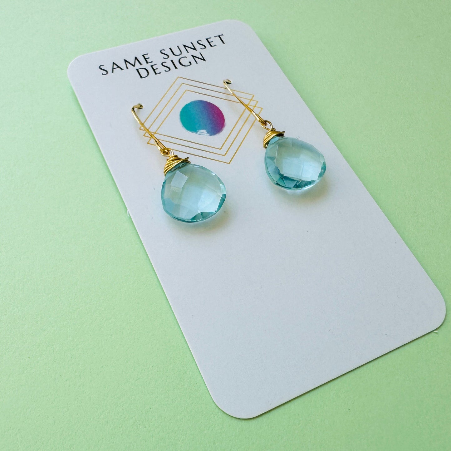 Topaz Earrings Dangle, Modern Chic Jewelry, Blue Earrings, Boho Jewelry for Bride, Unique Birthday Gift for Mom, Unique Gifts for Teachers