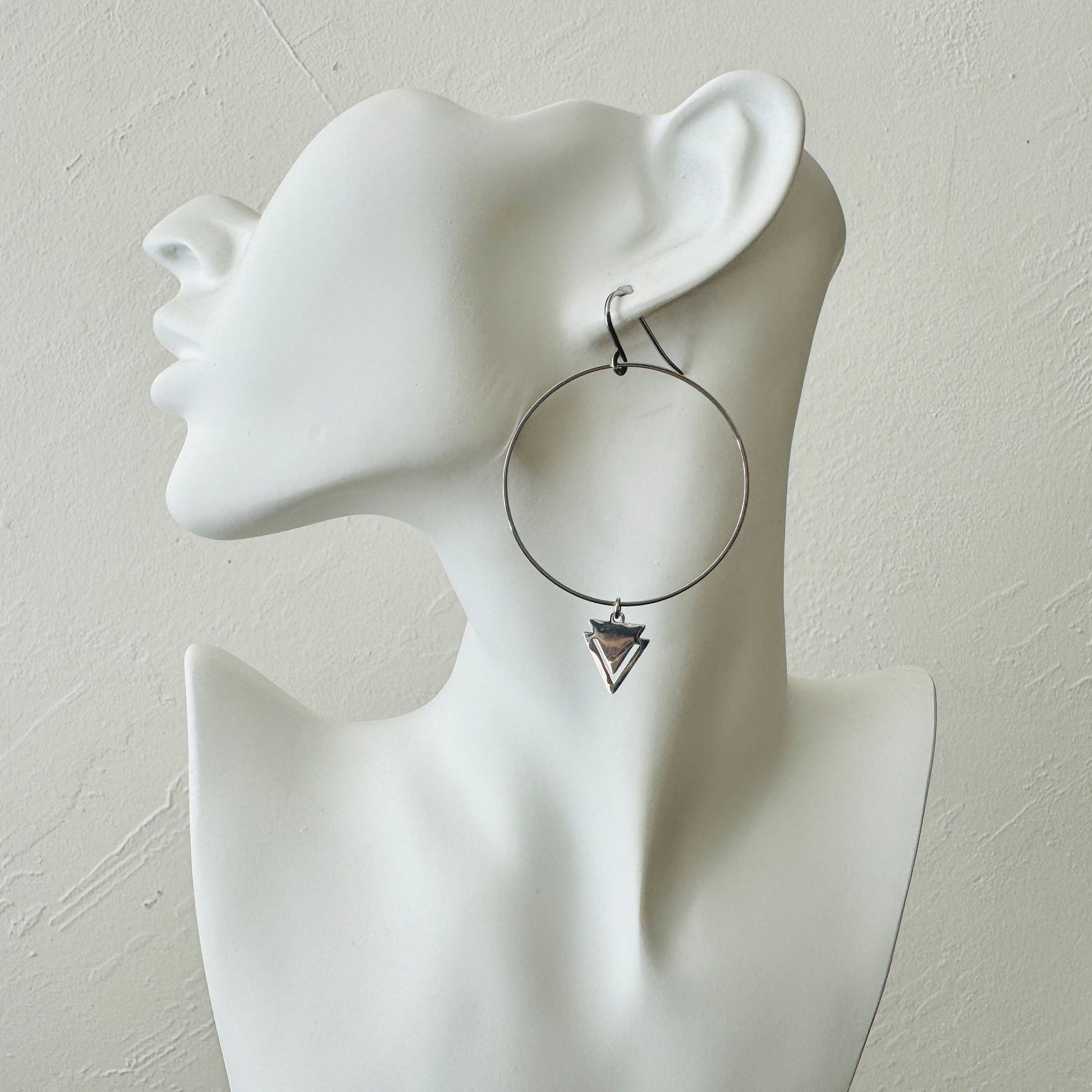 Hoop Earrings Silver, Goth Earrings Dangle, Best Friend Birthday Gifts for Her, Trendy Jewelry, Sweet 16 Gift for Daughter, Stainless Steel