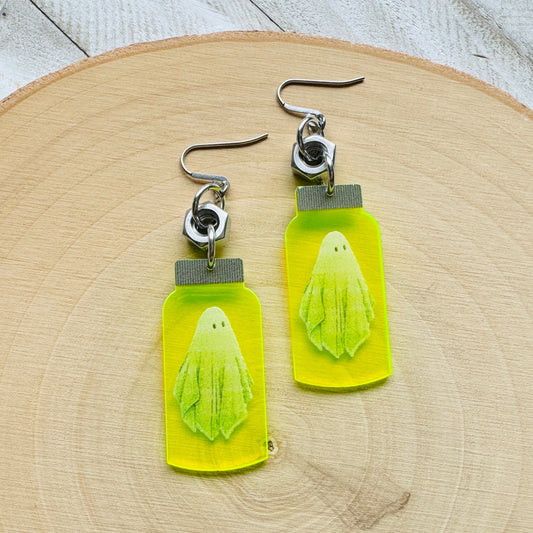 Ghost Earrings, Goth Earrings Men, Witchy Gifts, Halloween Spooky Earrings, Cute Halloween Gift for Teacher, Friend Gifts Ideas, Spooky Cute