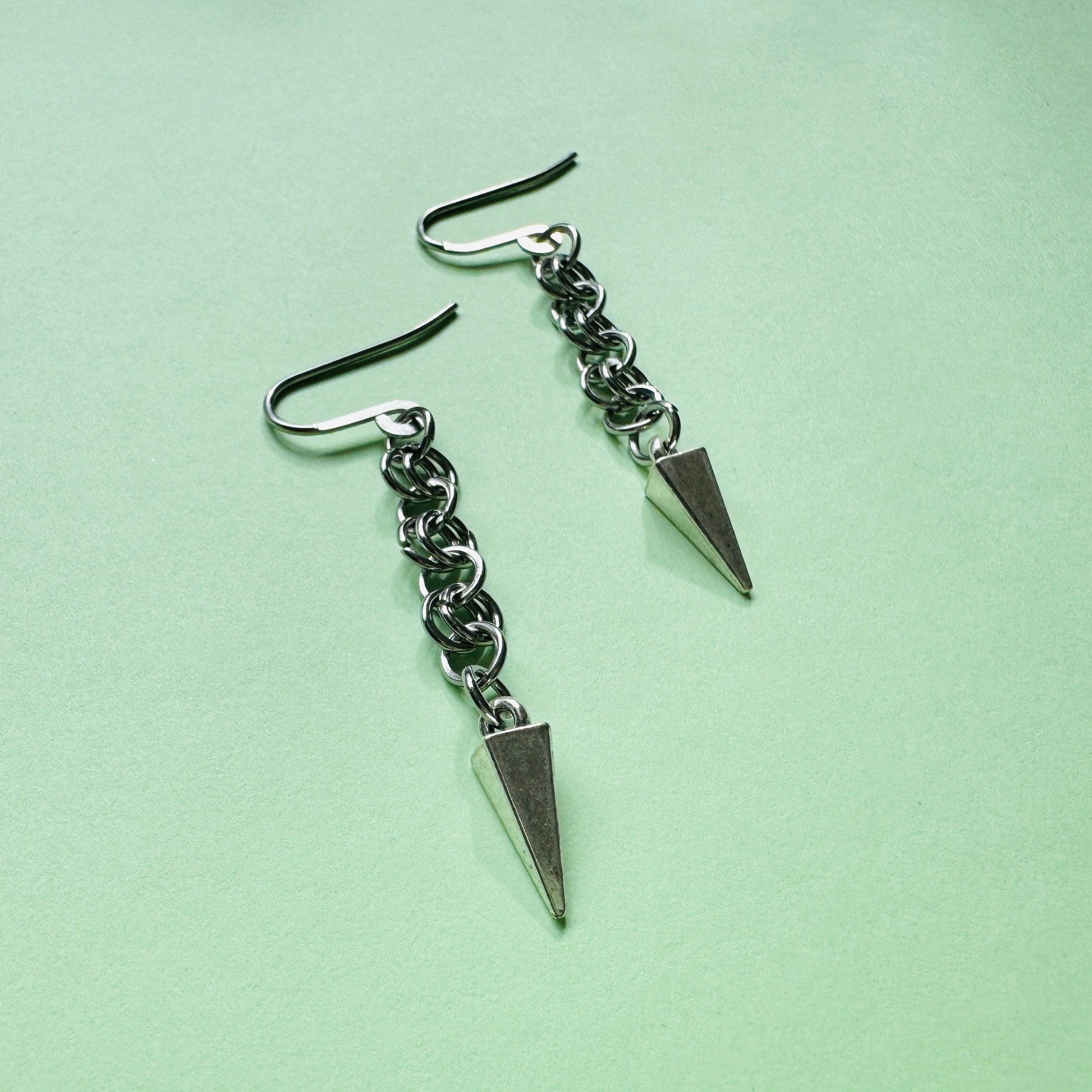Spike Earrings, Silver Earrings, Trendy Earrings, Goth Punk Alternative Witchy Jewelry, Birthday Gift for Wife, College Gifts for Daughter