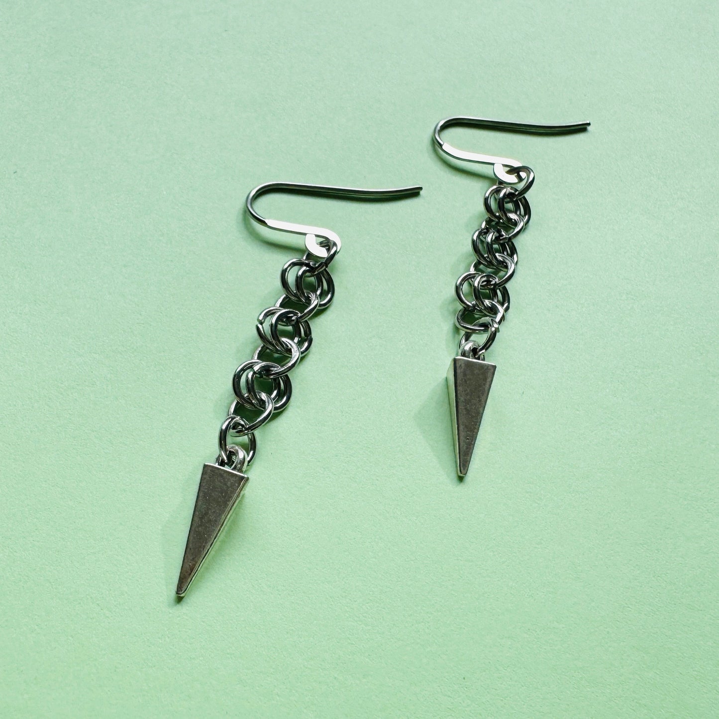 Spike Earrings, Silver Earrings, Trendy Earrings, Goth Punk Alternative Witchy Jewelry, Birthday Gift for Wife, College Gifts for Daughter