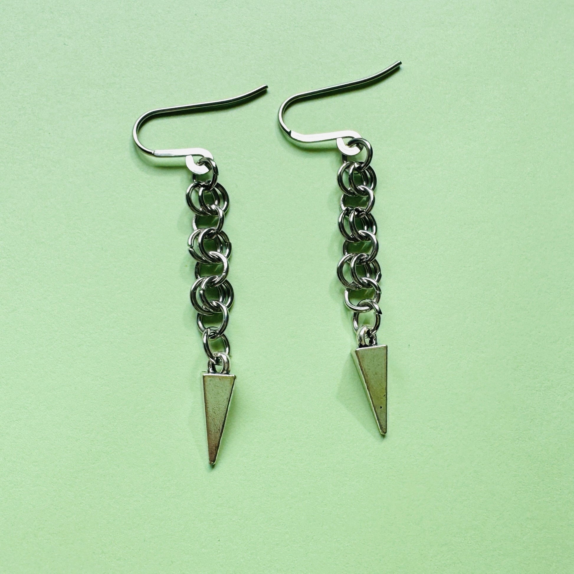 Spike Earrings, Silver Earrings, Trendy Earrings, Goth Punk Alternative Witchy Jewelry, Birthday Gift for Wife, College Gifts for Daughter
